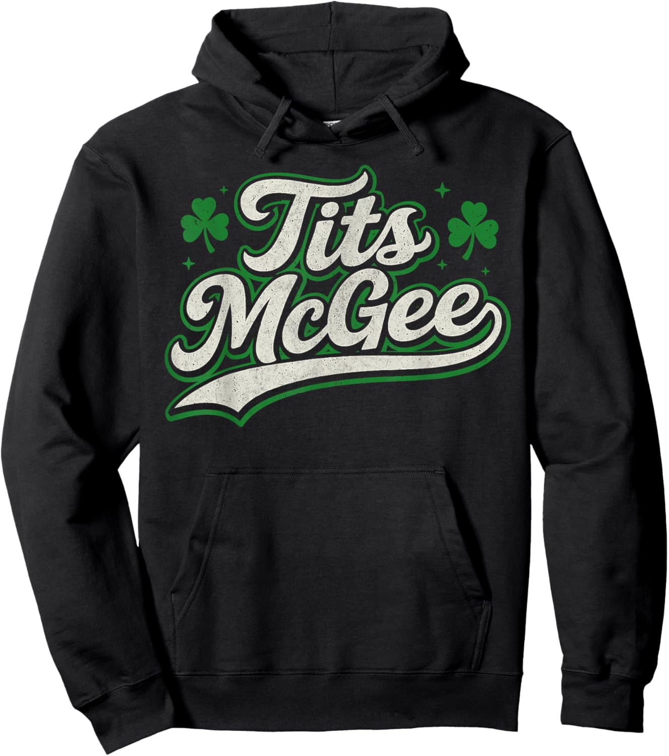 Funny St. Paddy's Patrick's Day Joke Tits McGee Shenanigans Hoodie - Hoodie | Black