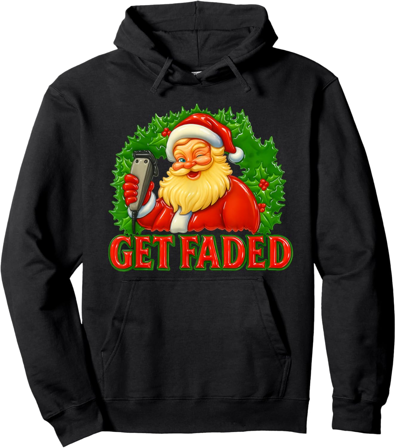 Christmas Barber Get Faded Hoodie - Hoodie | Black