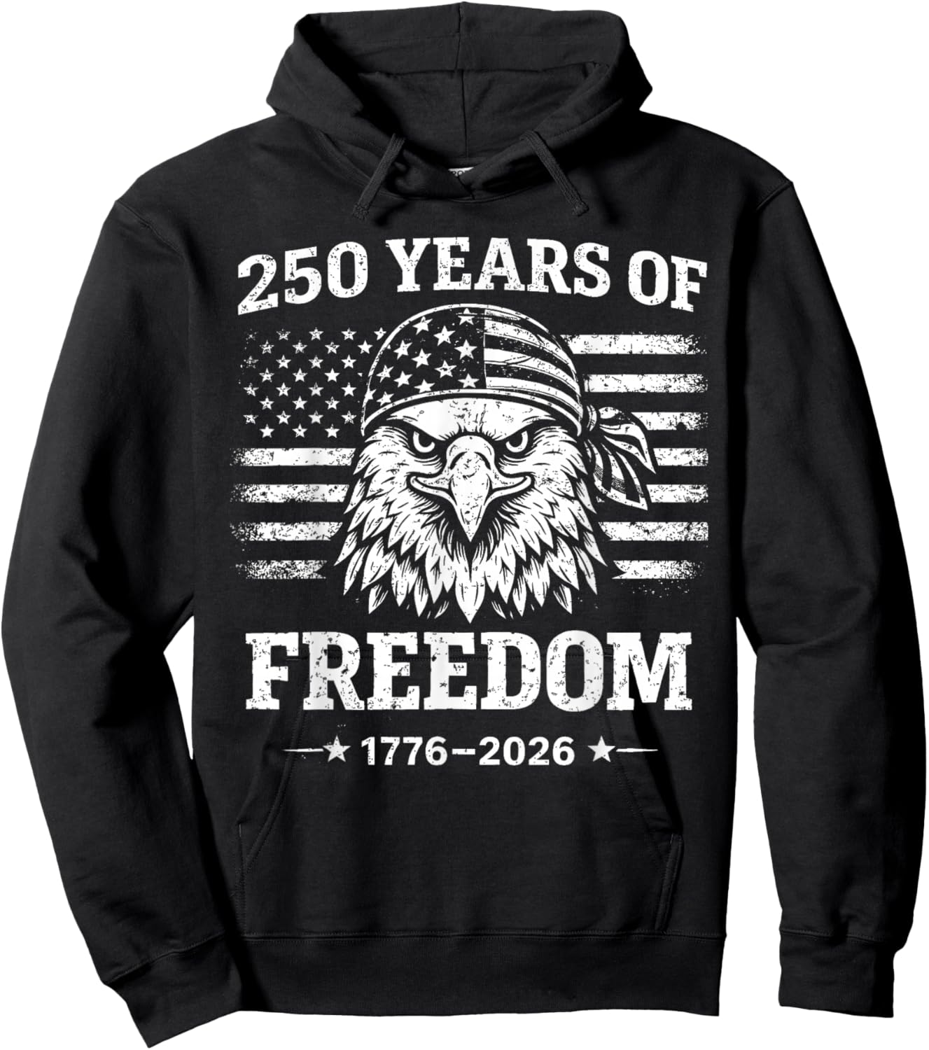 Flag Vintage 250 Years American 1776 2026 250th USA Birthday Hoodie - Hoodie | Black