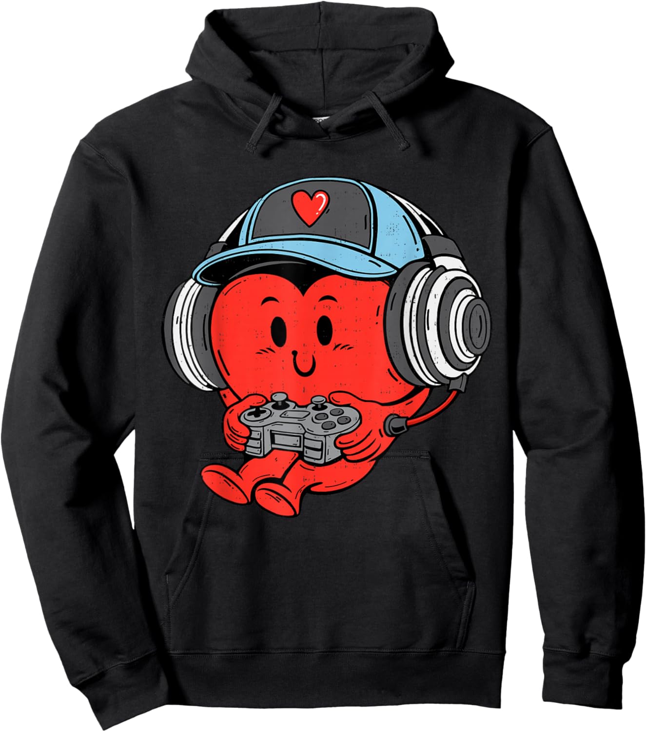 Video Game Gamer Heart Valentines Day Gaming Boys Teen Youth Hoodie - Hoodie | Black