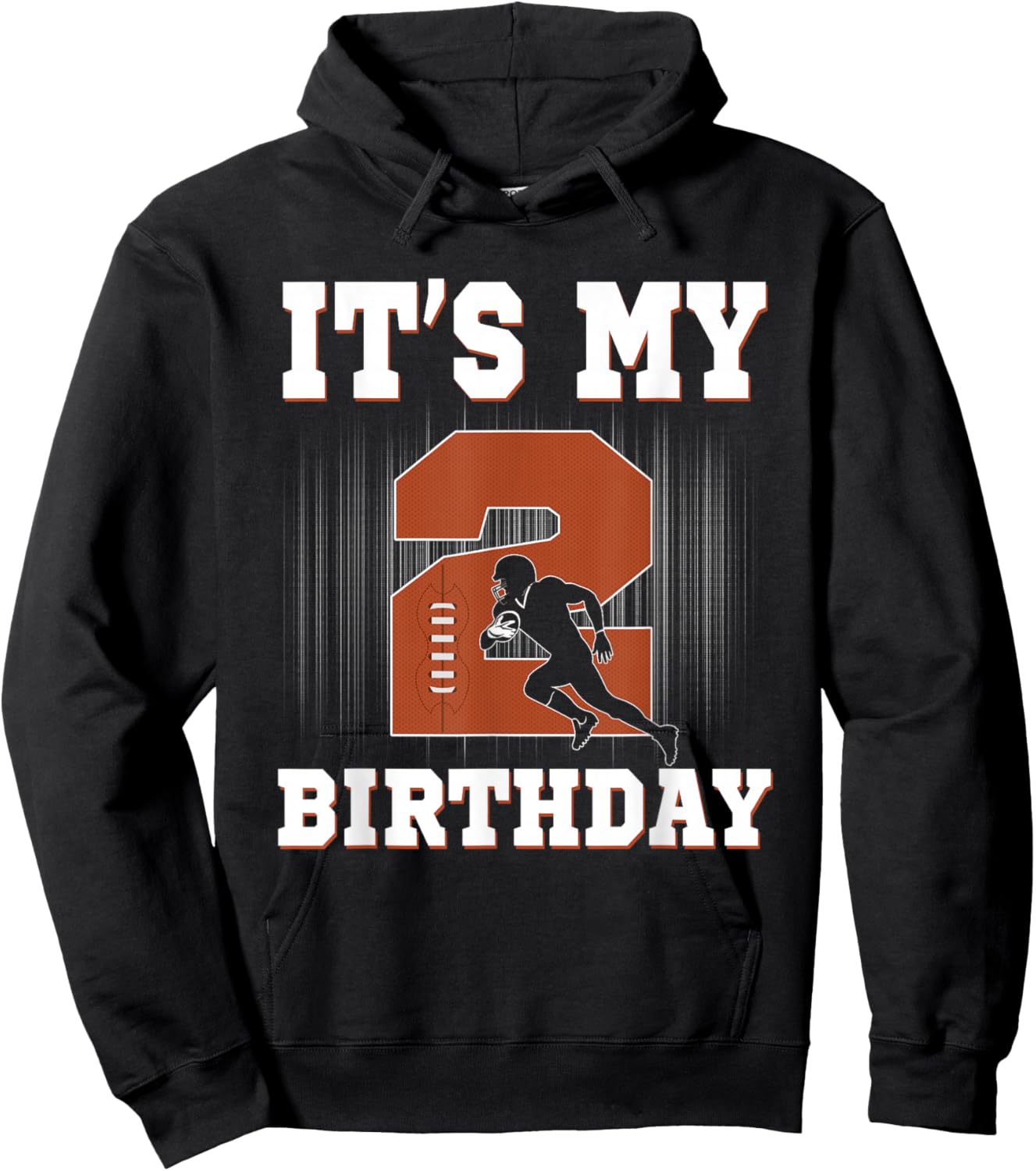 It's My 2nd Birthday Boy 2 Year Old Football Theme Party Hoodie - Hoodie | Black
