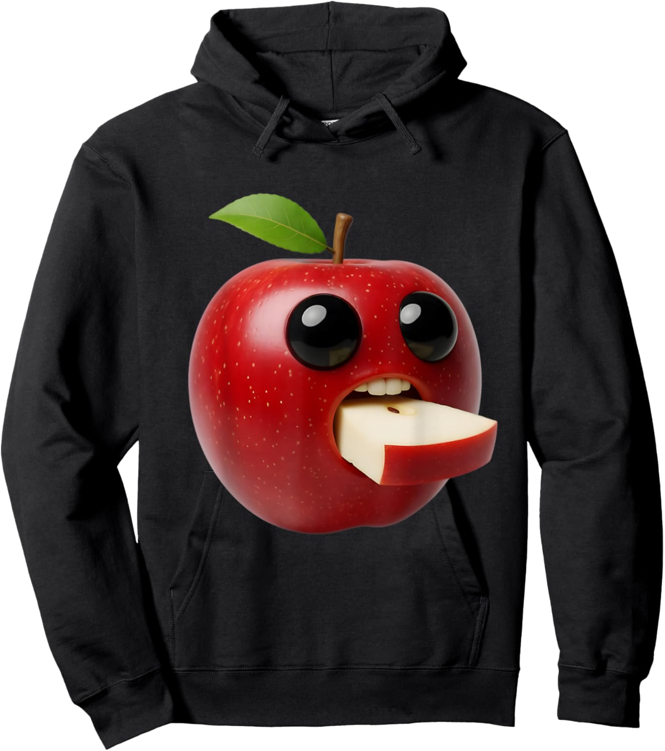 Niche Fruits Funny Apple Meme Brainrot Surreal Hoodie - Hoodie | Black