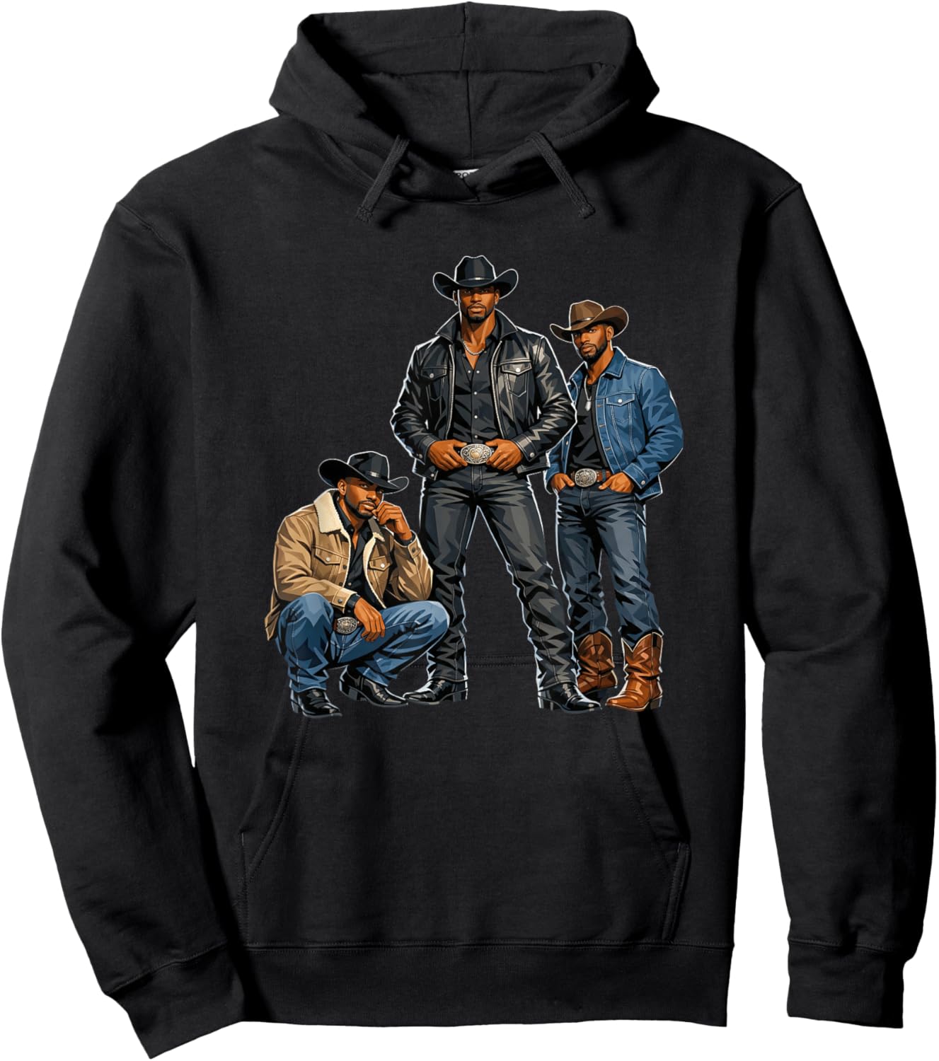 Western Cowboy Melanin Black History African Texas Rodeo Men Hoodie - Hoodie | Black