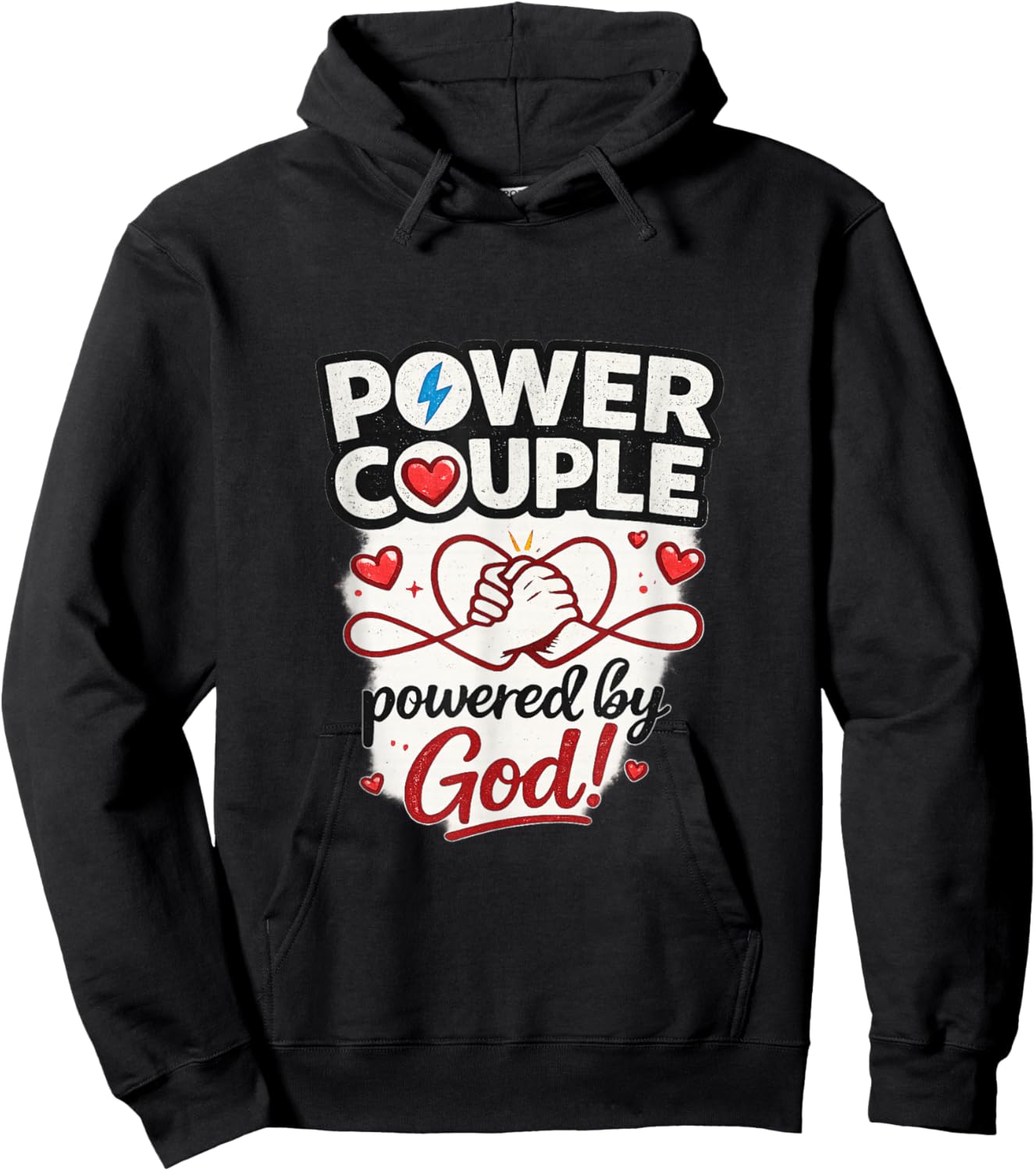 Christian Couples Matching Shirt Power Couple Valentines Day Hoodie - Hoodie | Black