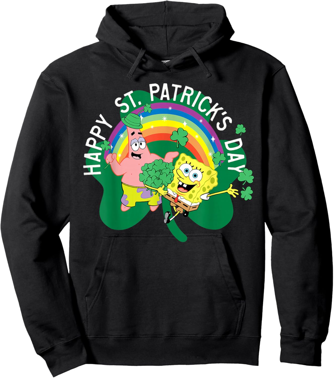 Spongebob Squarepants St. Patrick's Day Holiday Duo Portrait Hoodie - Hoodie | Black