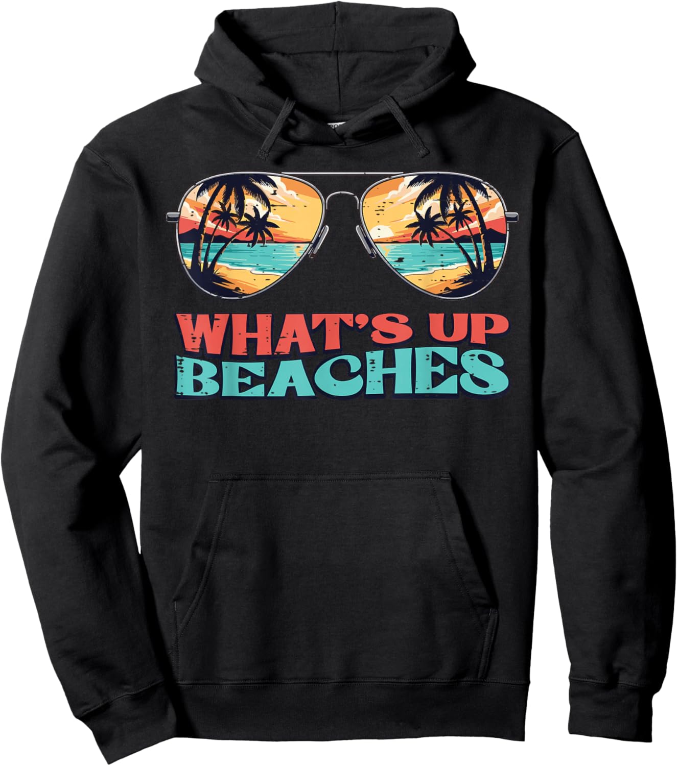 Summer Whats Up Beaches Funny Beach Vacation Humor Men Women Hoodie - Hoodie | Black