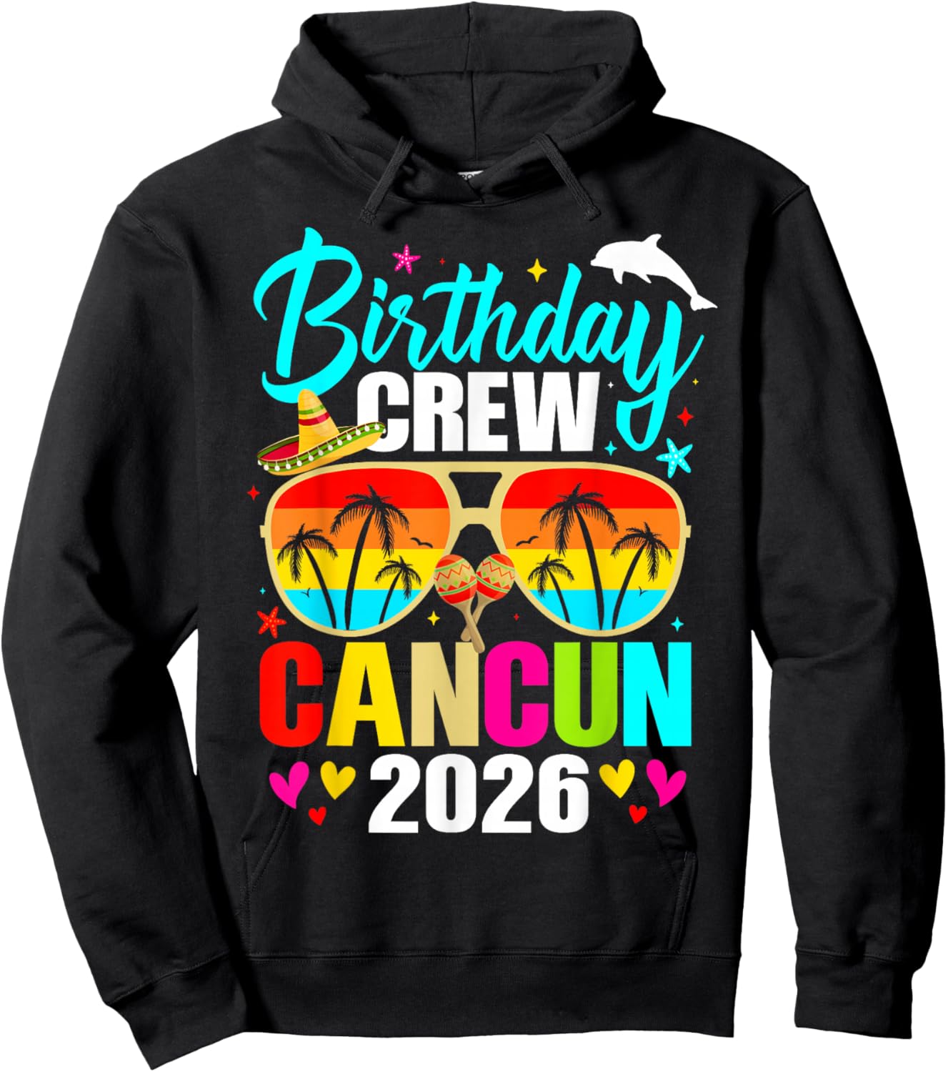 Mexico Cancun Birthday Boy Trip Vacation 2026 Matching Group Hoodie - Hoodie | Black