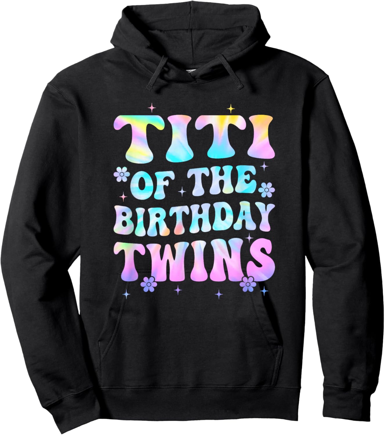 Titi of The Birthday Twins Girls Kids Party Retro Bday Hoodie - Hoodie | Black