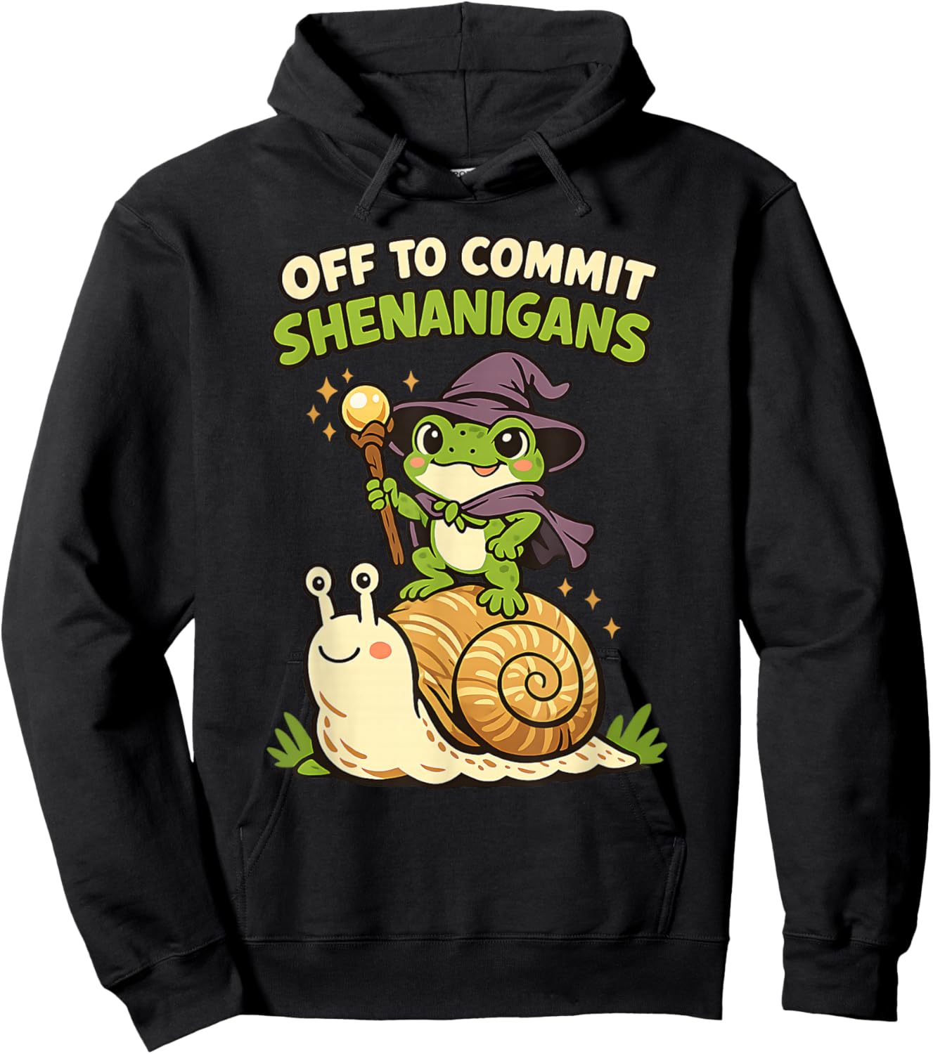 Off to Commit Shenanigans Funny Dark Fantasy Frog Kids Meme Hoodie - Hoodie | Black