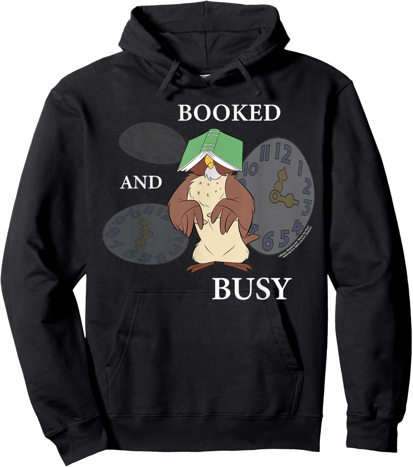 Disney Winnie The Pooh Owl Booked and Busy Funny Mood Hoodie - Hoodie | Black