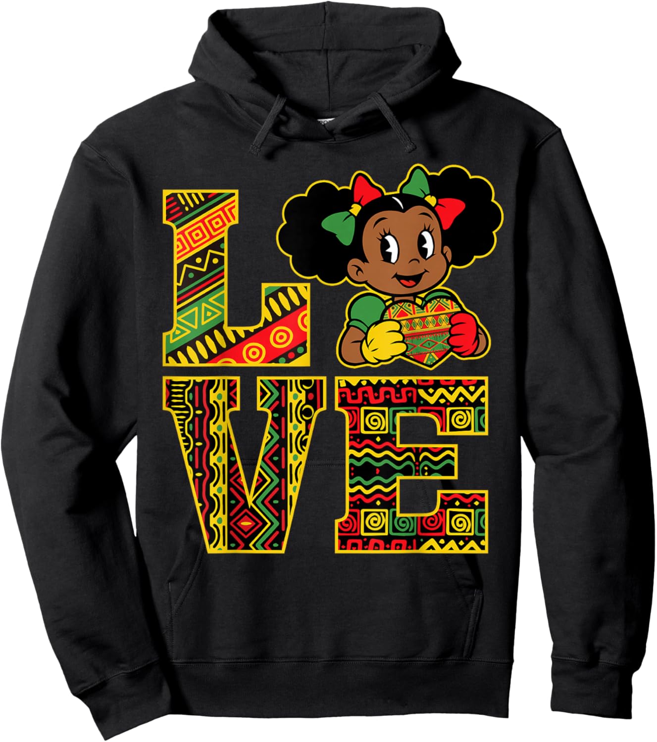 Black History Month Love African Girl Afro Pride Juneteenth Hoodie - Hoodie | Black