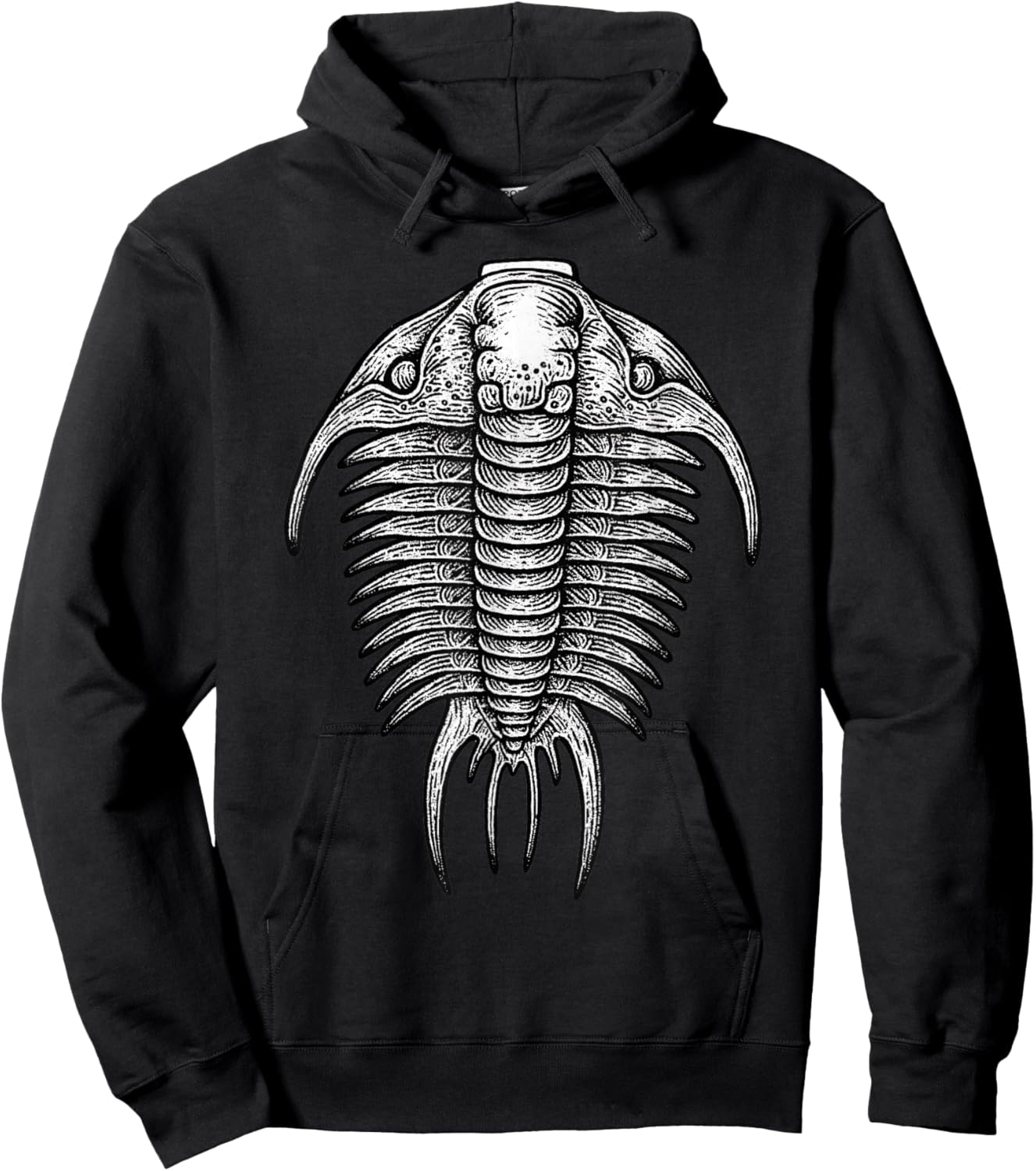 Trilobite Fossil Ancient Arthropod Dorsal View Paleontology Hoodie - Hoodie | Black