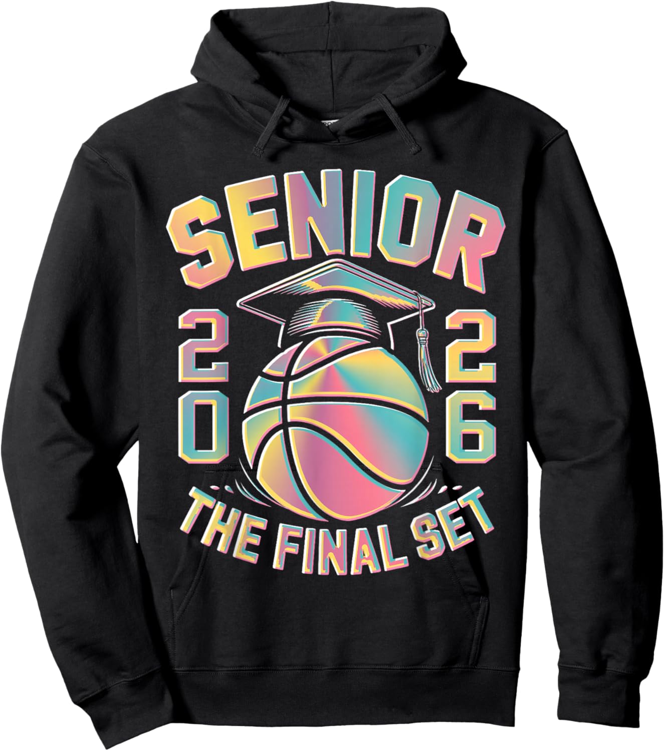 Tie dye Class of 2026 Senior Basketball The Final Set Grad Hoodie - Hoodie | Black