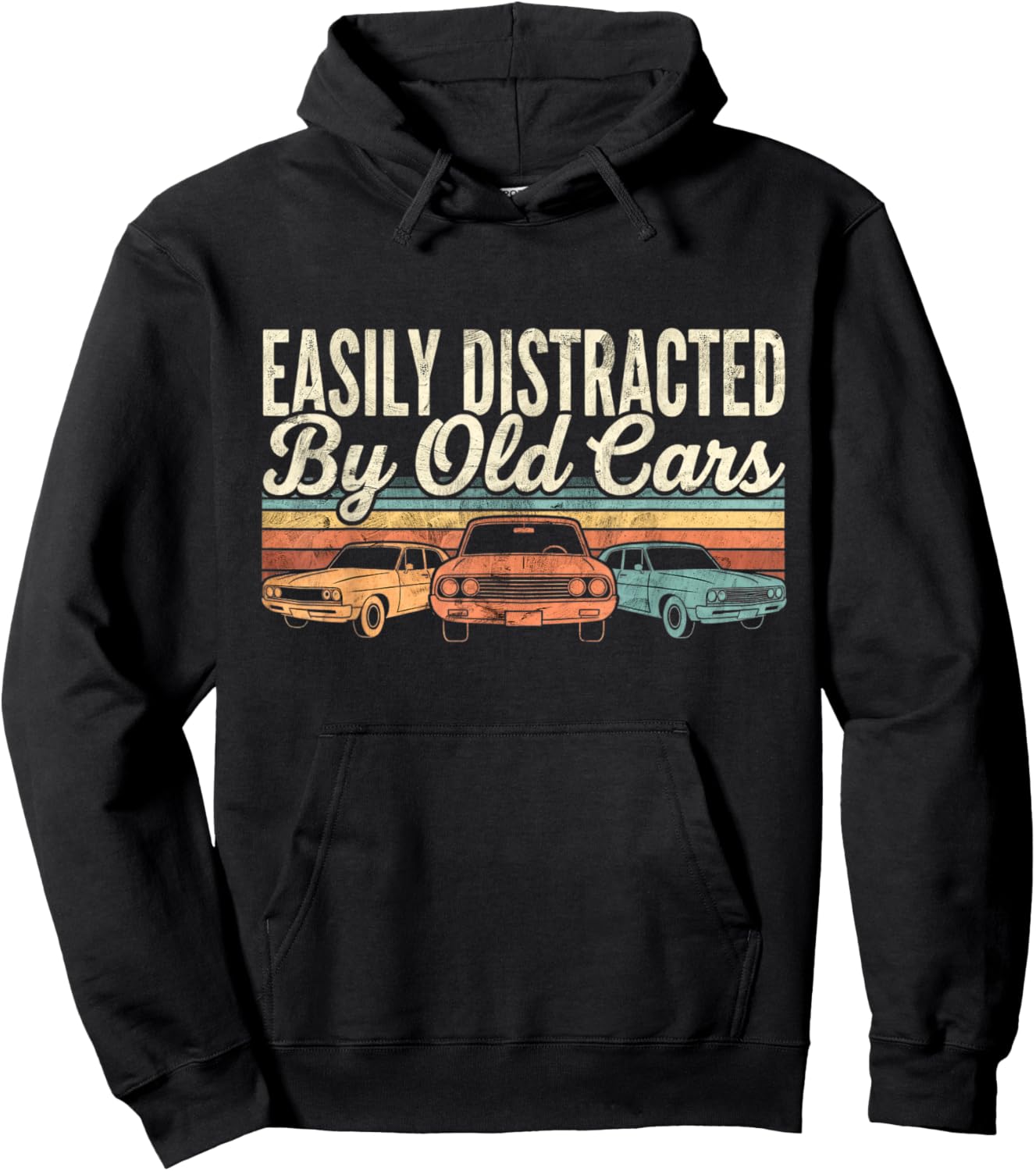 Easily Distracted by Old Cars Classic Car Guy Hoodie - Hoodie | Black