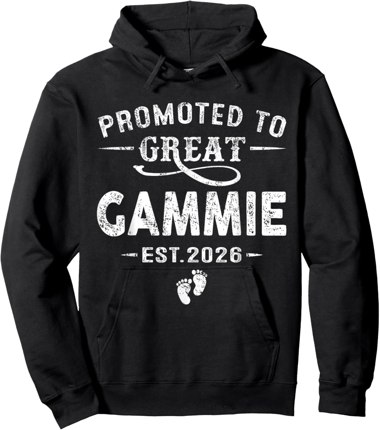Promoted to Great Gammie Est 2026 Pregnancy Announcement Hoodie - Hoodie | Black
