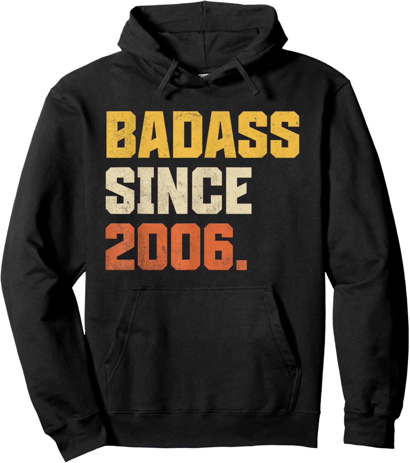Retro Badass Since 2006 20 Year Old Funny 20th Birthday Hoodie - Hoodie | Black
