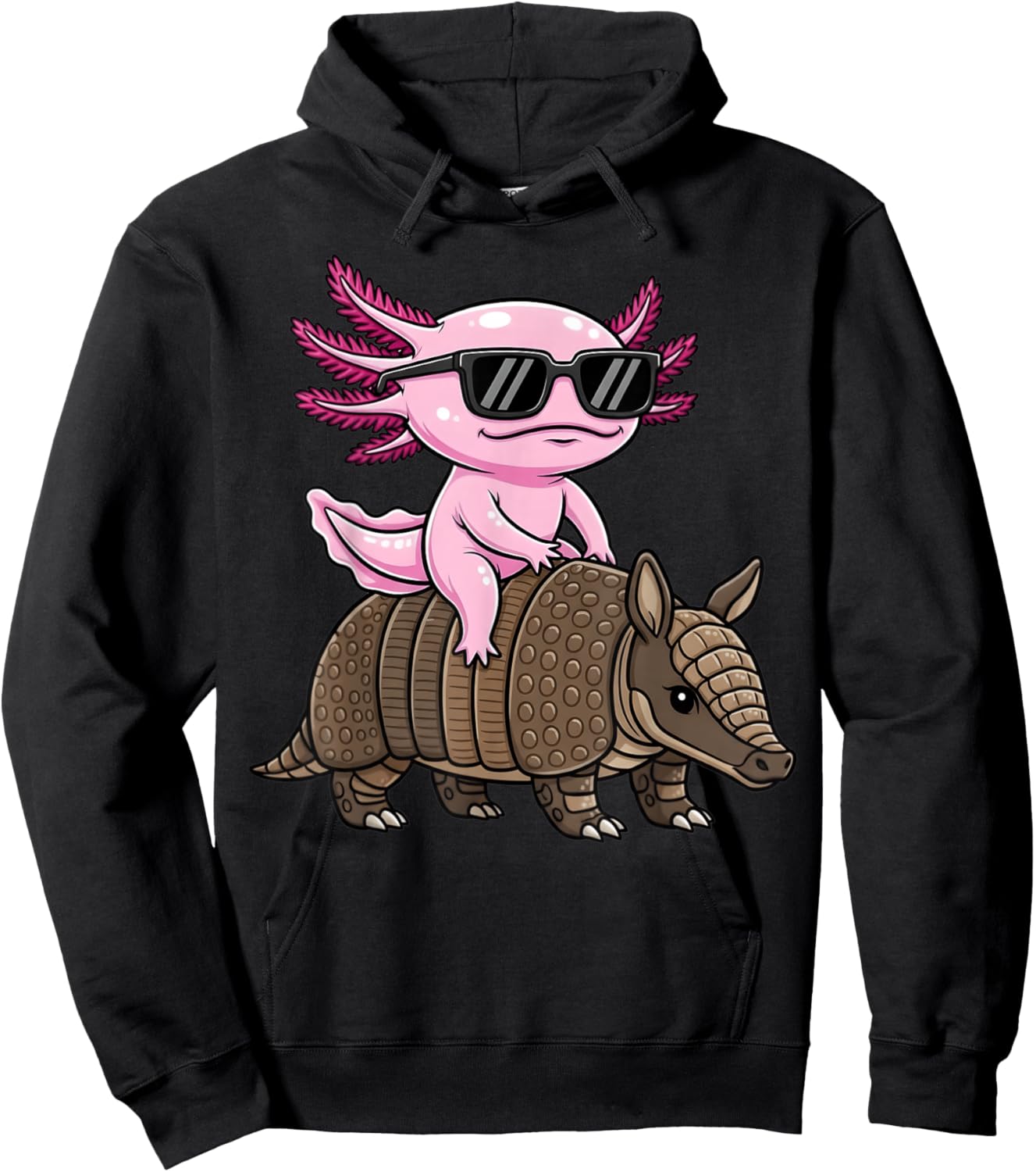 Cute Armadillo Axolotl Graphic Animal Lover Kids Boys Hoodie - Hoodie | Black