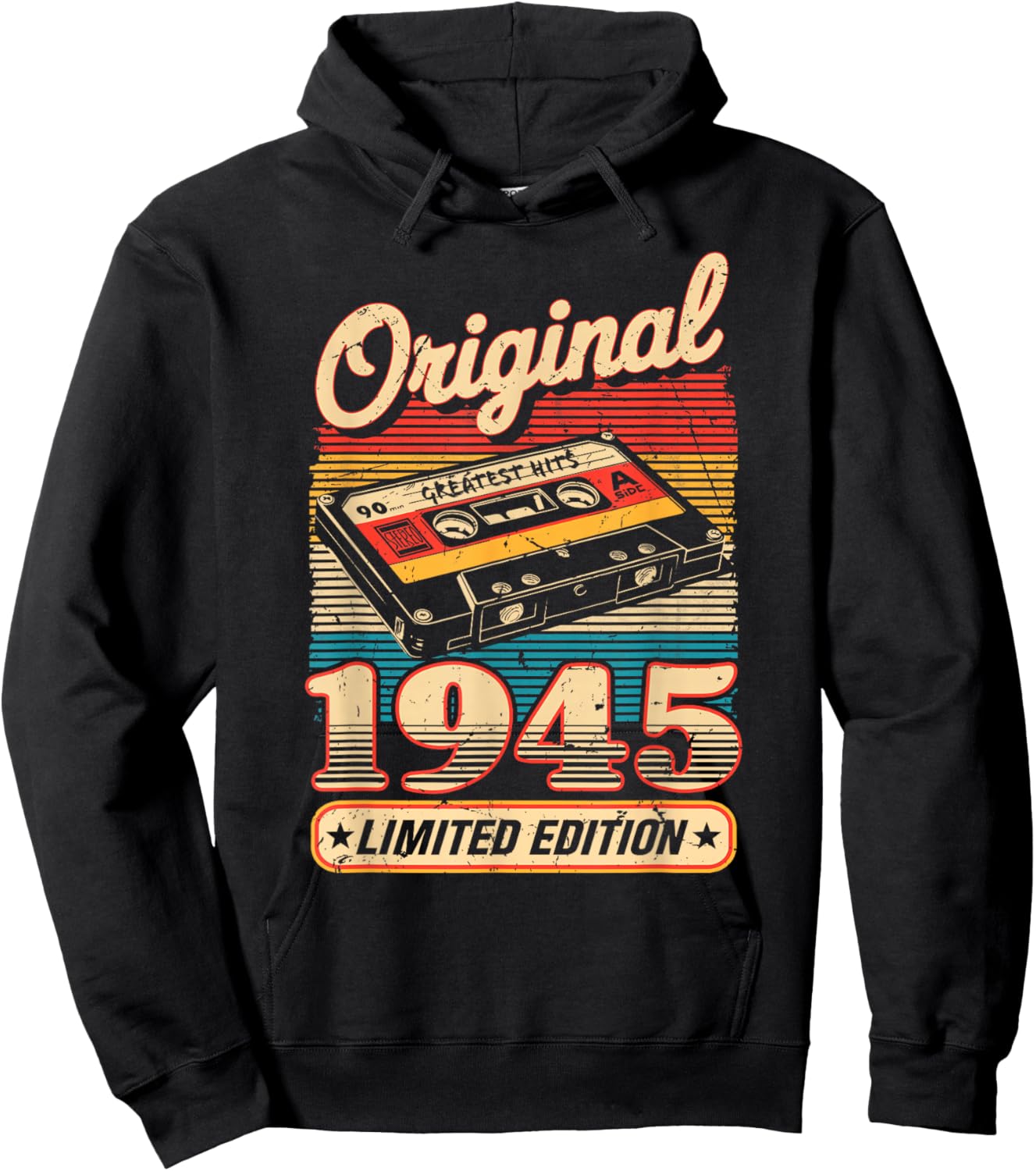 80th Birthday Retro Vintage 1945 Men Women Hoodie - Hoodie | Black