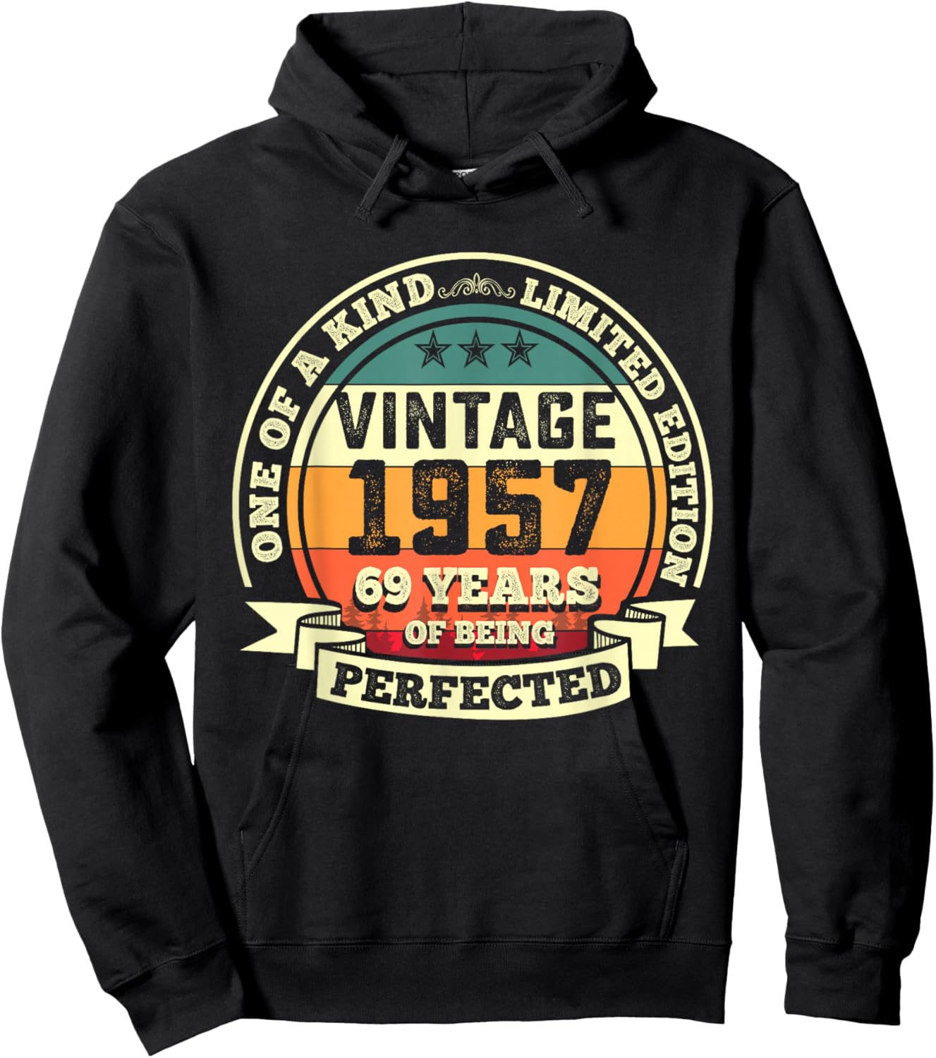69th Birthday Gift 69 Years of Being Perfected 69 Yrs Old Hoodie - Hoodie | Black