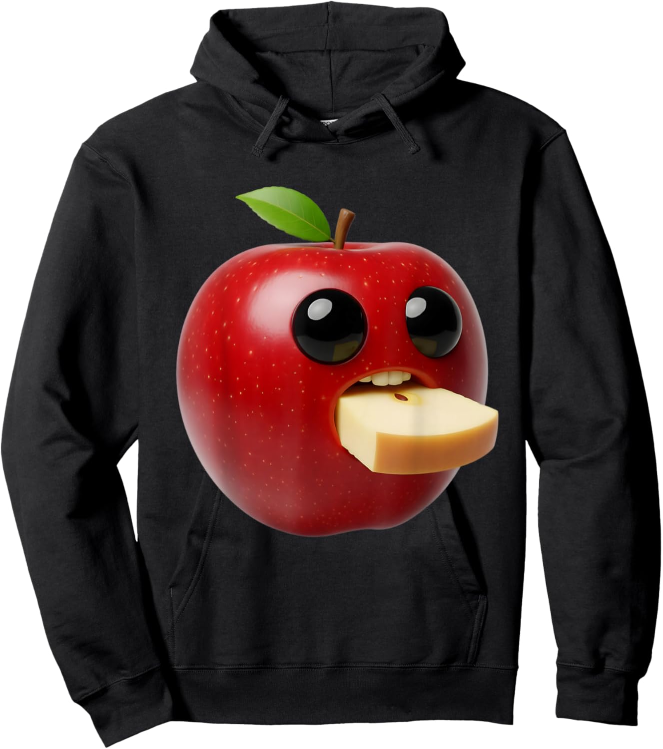 Niche Fruits Funny Apple Meme Brainrot Surreal Hoodie - Hoodie | Black