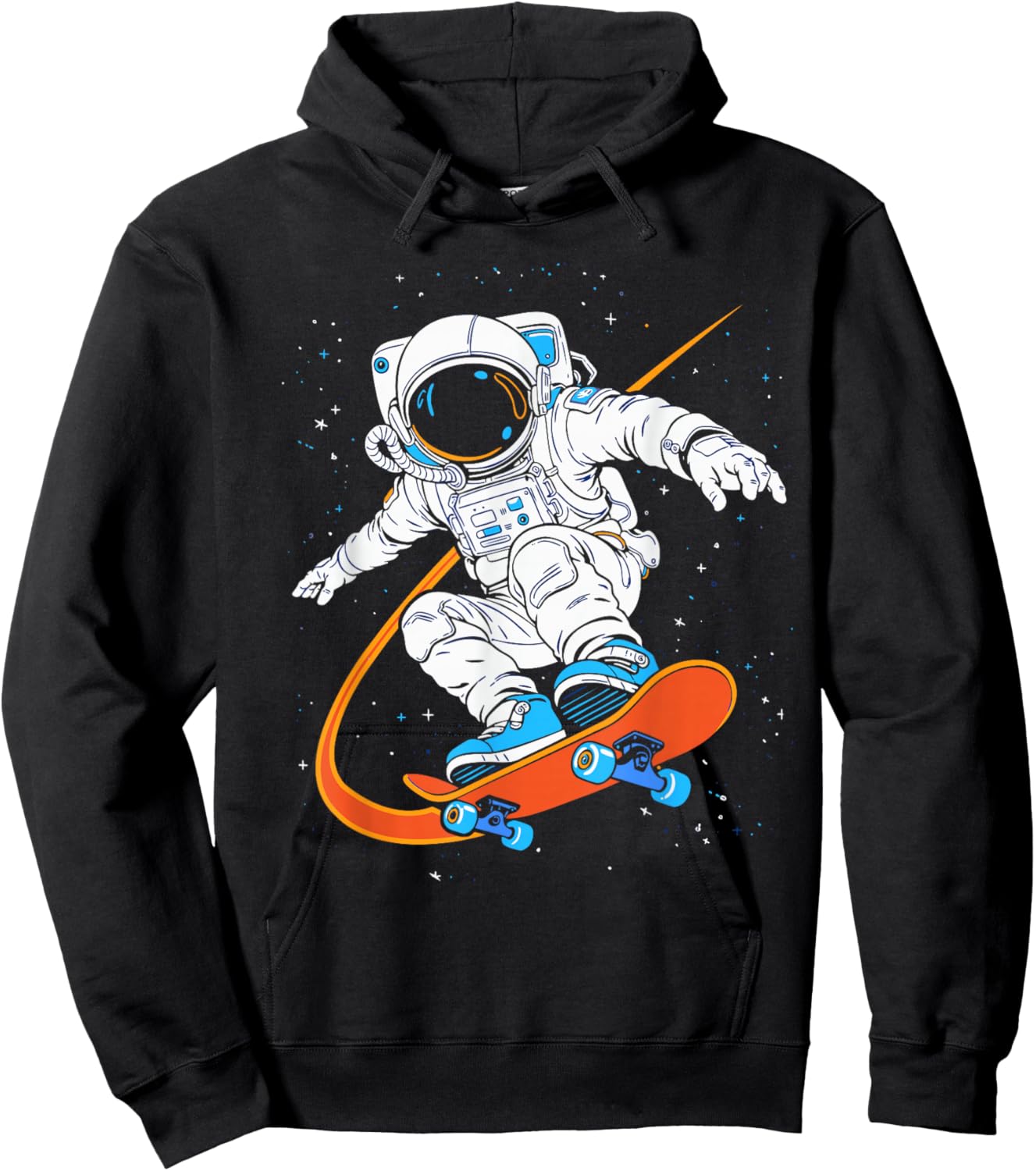 Space Astronaut Skateboarding Solar Systems Boys Hoodie - Hoodie | Black