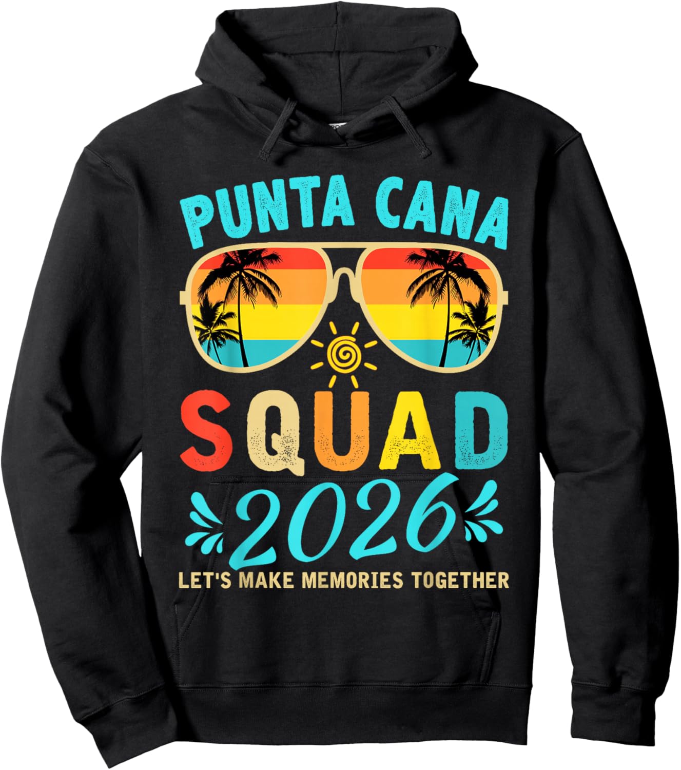 Punta Cana Squad 2026 Funny Groovy Reunion Friends Trip Hoodie - Hoodie | Black