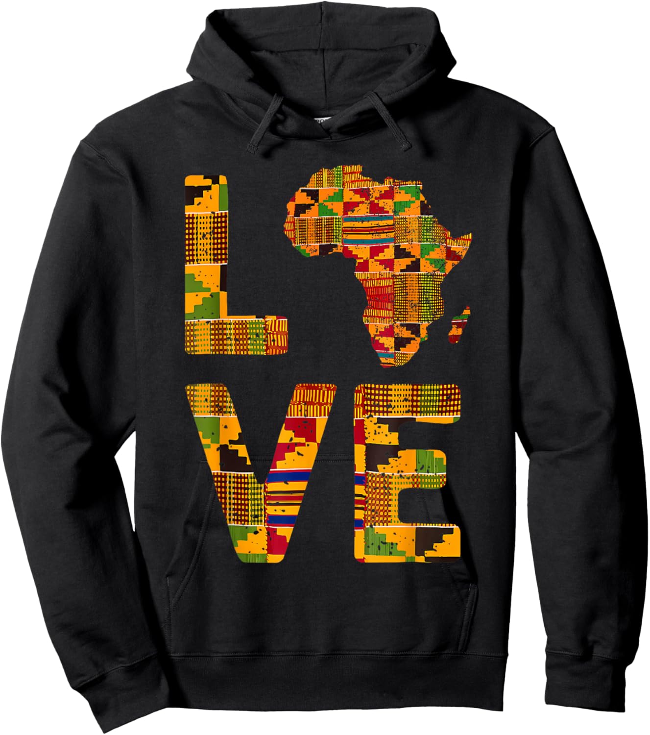 Africa Cool African Roots Map Traditional Kente Cloth Hoodie - Hoodie | Black