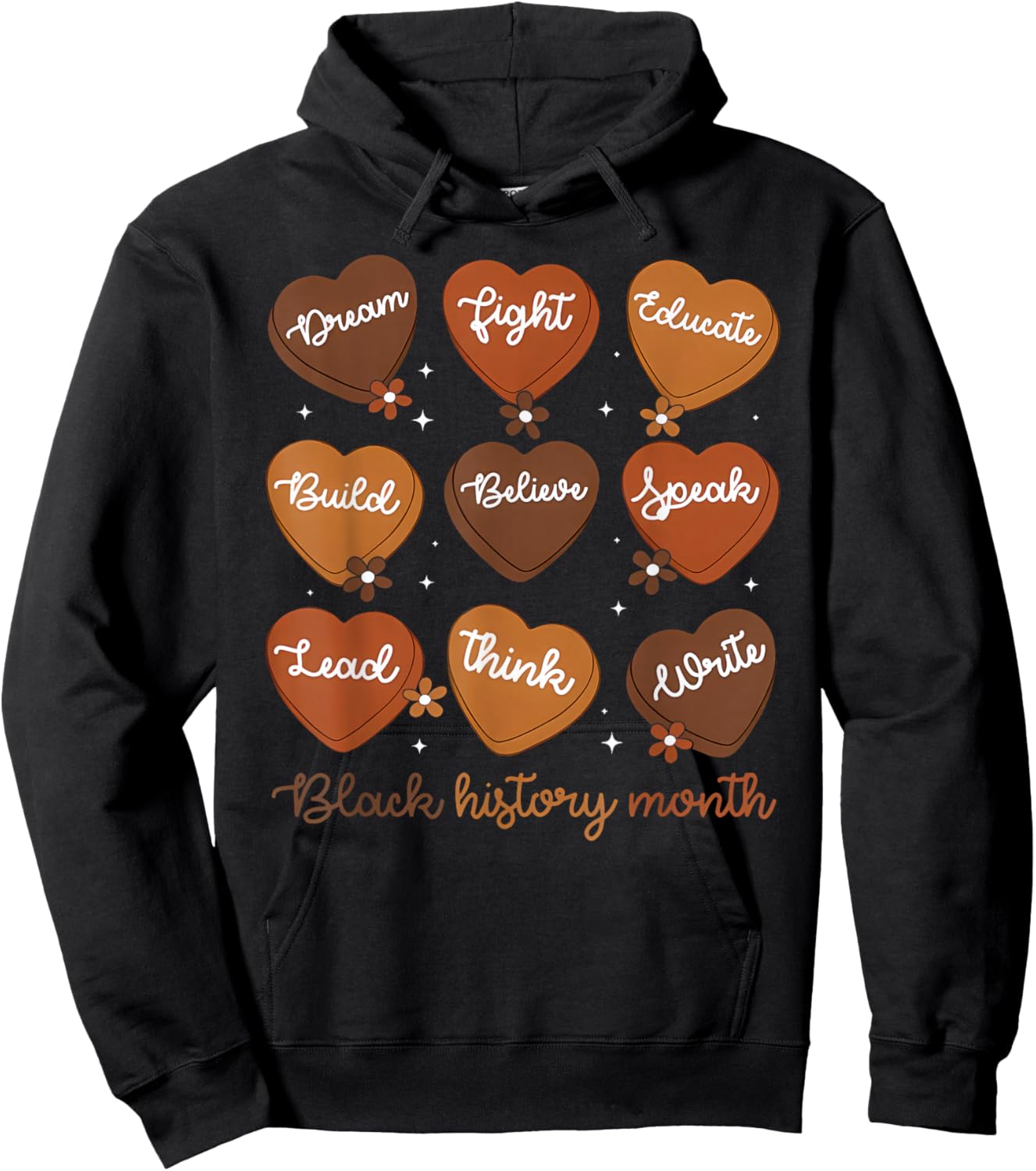 Retro Black History Month Heart Candy African American Pride Hoodie - Hoodie | Black