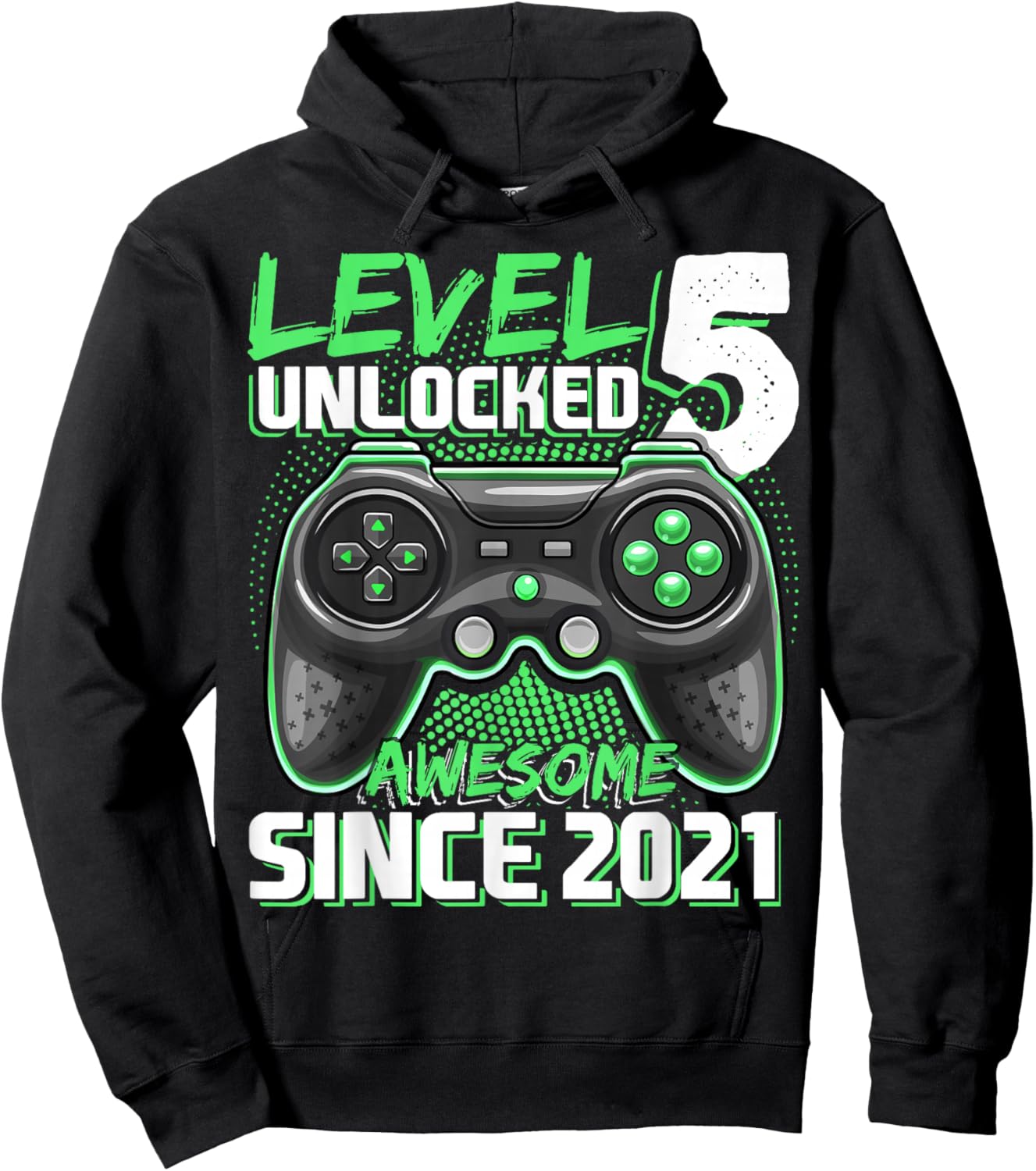 Level 5 Unlocked Birthday Boy Gamer 5 Year Video Game 2021 Hoodie - Hoodie | Black