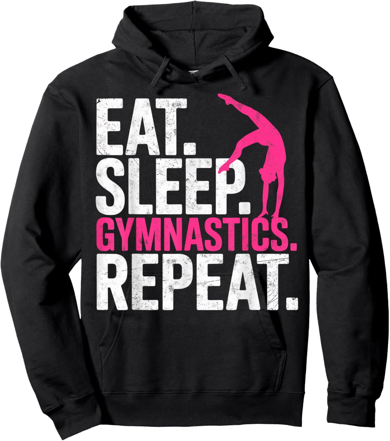 Funny Girl Gymnast Eat Sleep Rhythmic Gymnastics Repeat Hoodie - Hoodie | Black