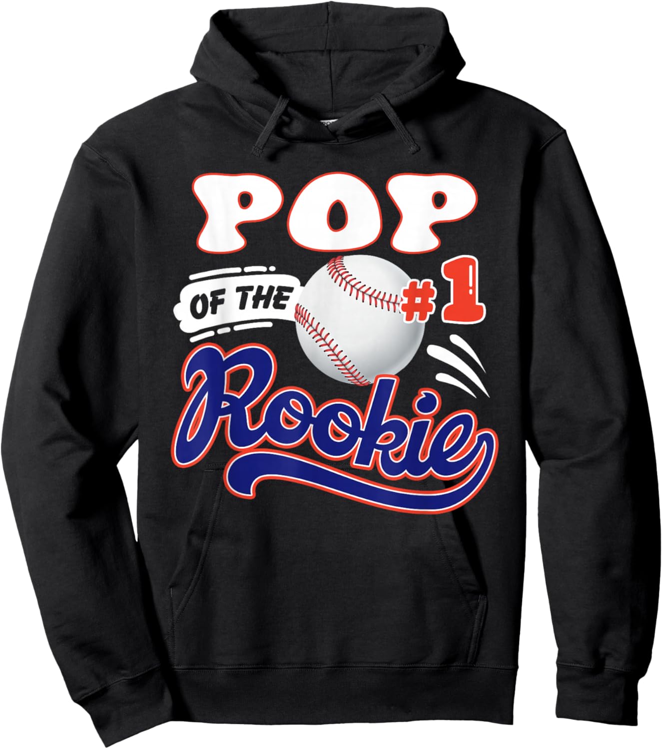 Pop Rookie of Year 1st Birthday Baseball Theme Matching Hoodie - Hoodie | Black