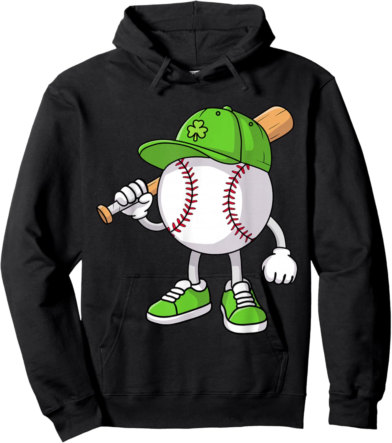 Boys St Patricks Day Baseball Player Pitcher Coach Kids Hoodie - Hoodie | Black