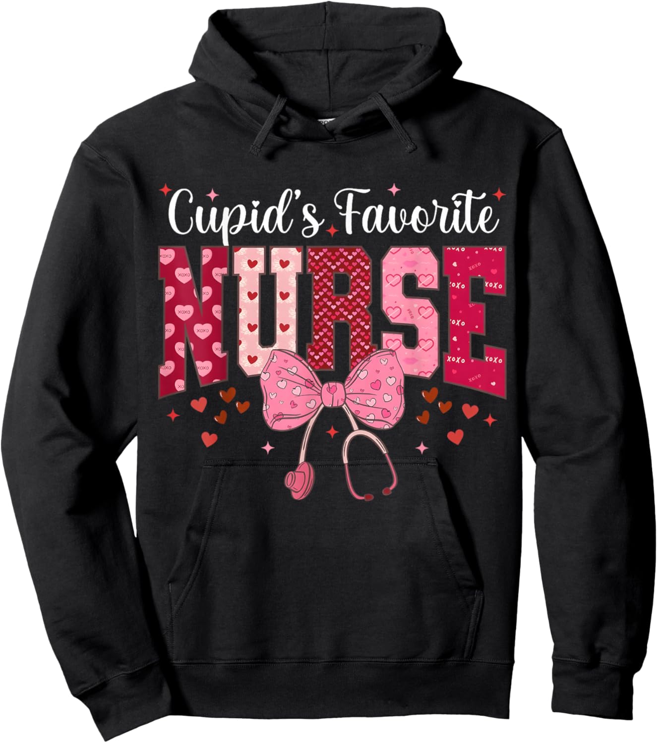 Valentines Day Nurse Cupids Favorite Nurse Er Rn Nurse Hoodie - Hoodie | Black