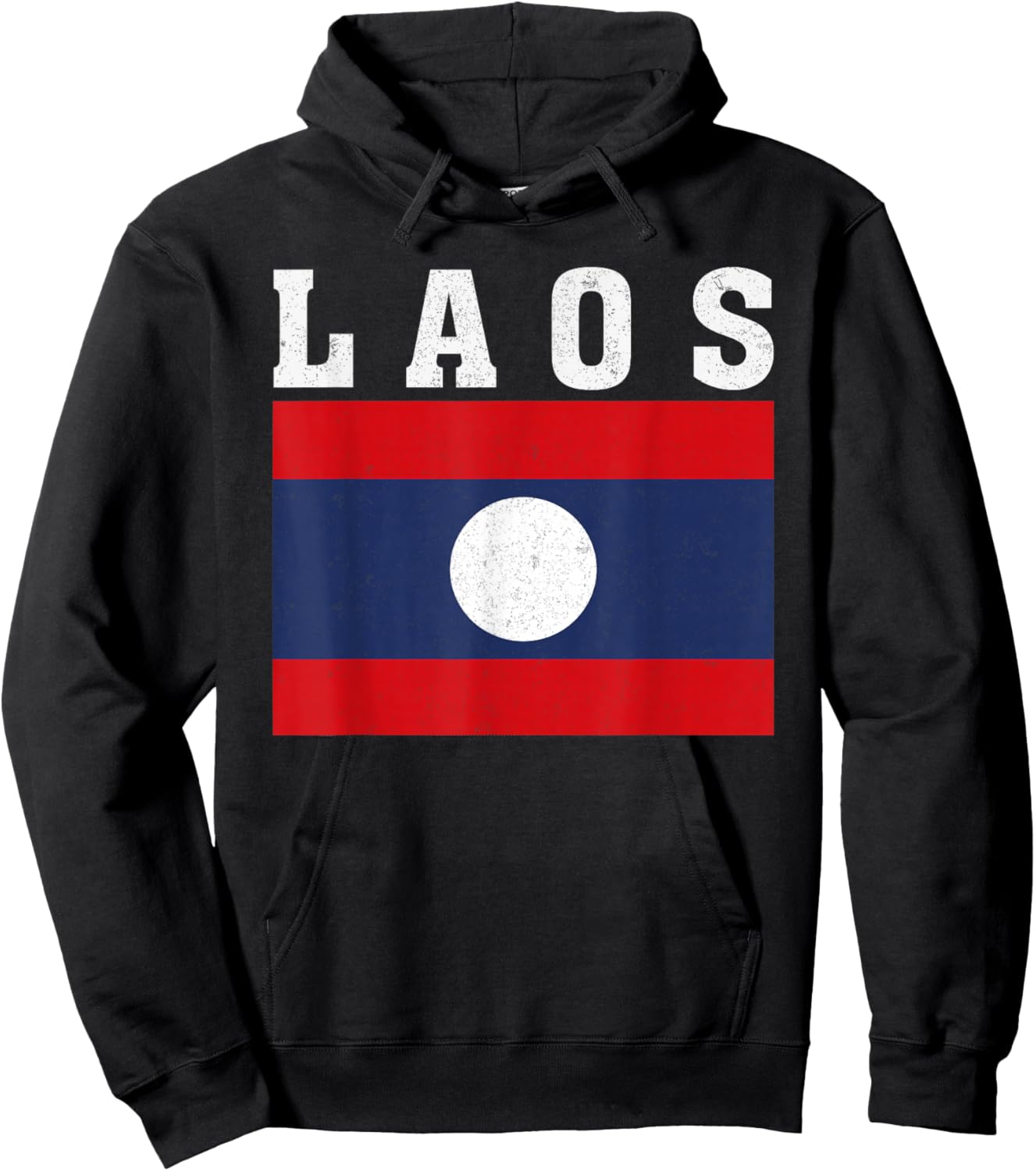 Laos Flag Patriotic National Roots Souvenir Hoodie - Hoodie | Black
