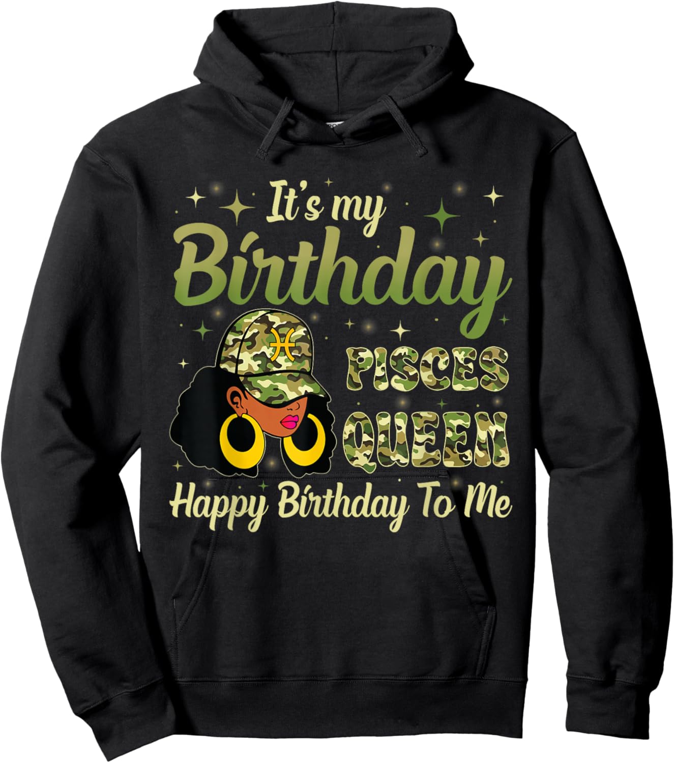 It's My Birthday Pisces Queen Women Girl Zodiac Sign Hoodie - Hoodie | Black