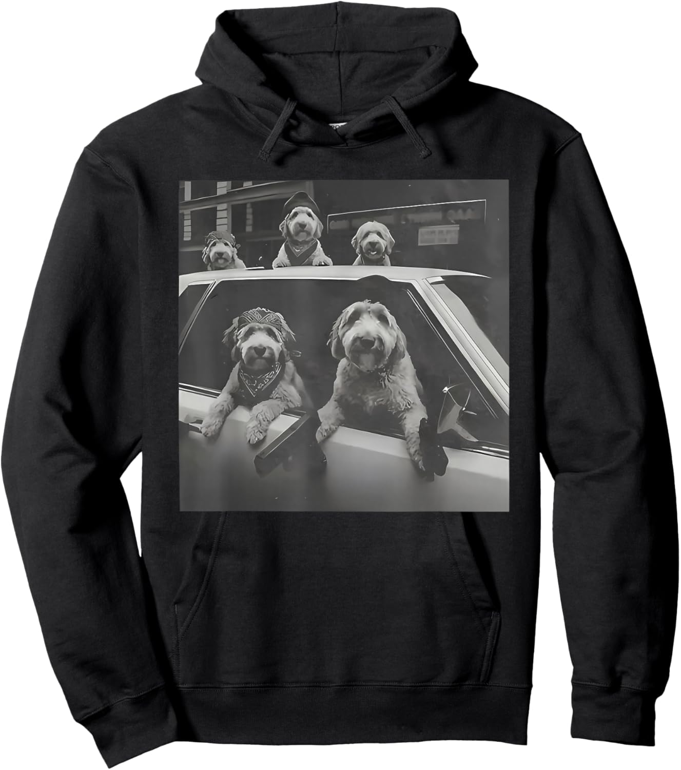 Funny Dog Gang Vintage Goldendoodle Meme Hoodie - Hoodie | Black