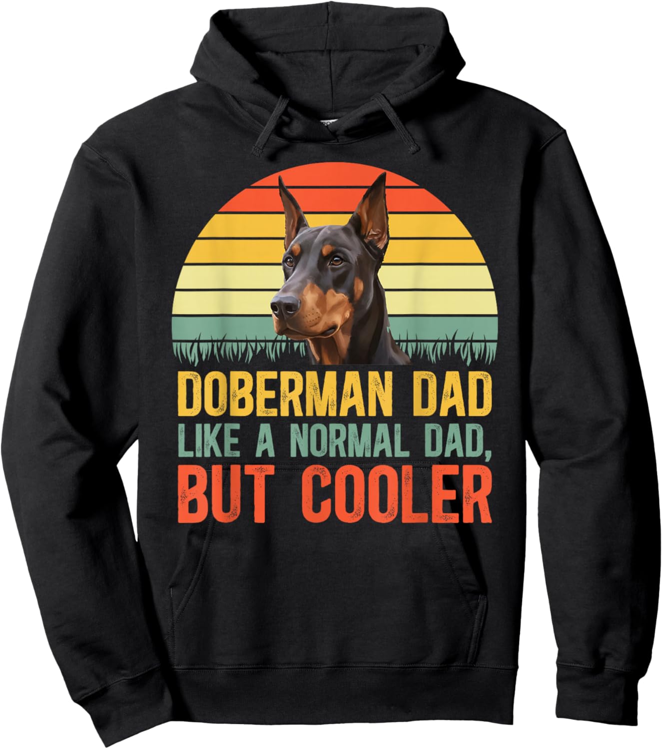 Doberman Dad Definition Dad of A Doberman Pinscher Dad Hoodie - Hoodie | Black