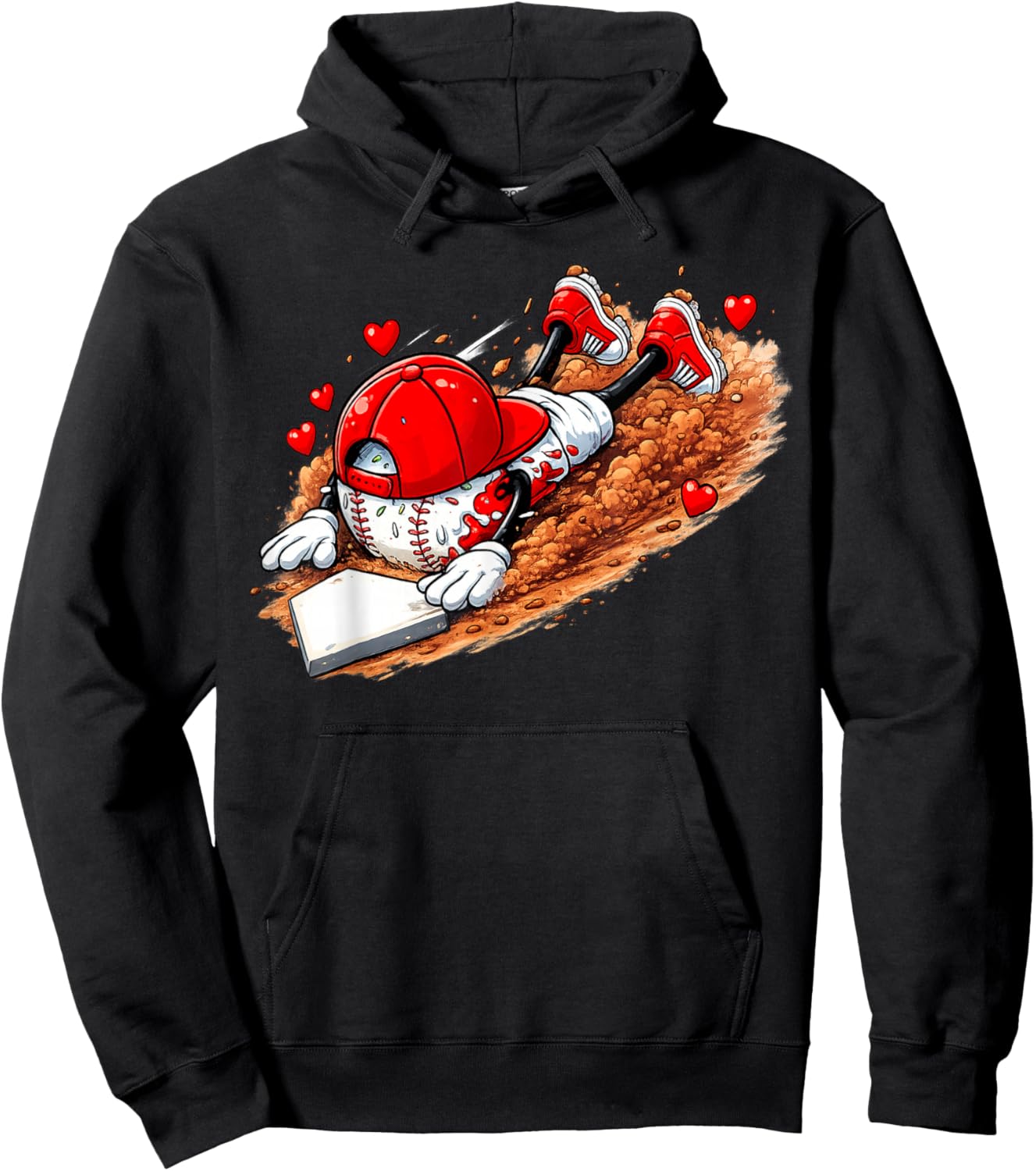 Baseball Valentine's Day Drip Ice Cream Team Hoodie - Hoodie | Black