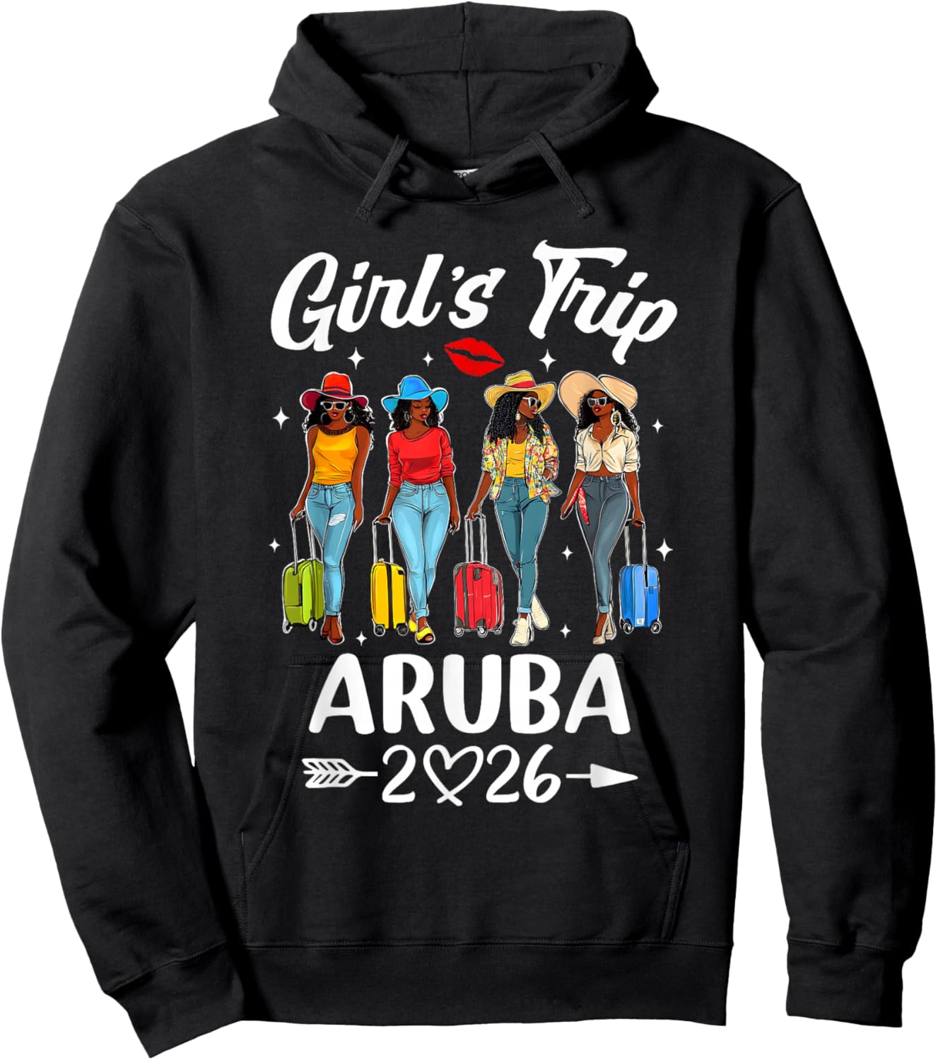 Aruba Girls Trip 2026 Birthday Squad Women Vacation Hoodie - Hoodie | Black