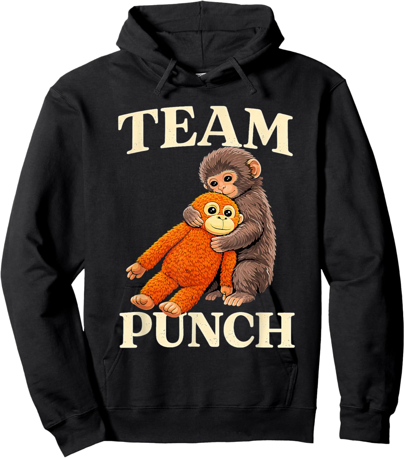 Retro Cute Monkey Punch Ultimately i Have to be Brave Viral Hoodie - Hoodie | Black
