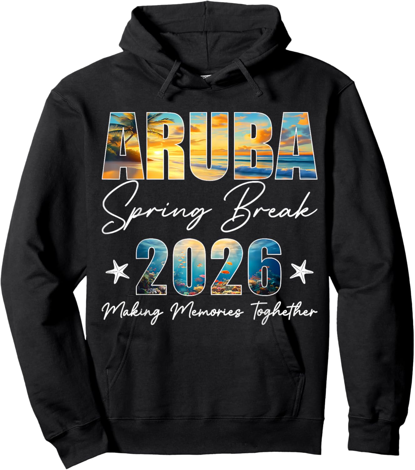 Aruba Spring Break 2026 Matching Family Friends Beach Trip Hoodie - Hoodie | Black
