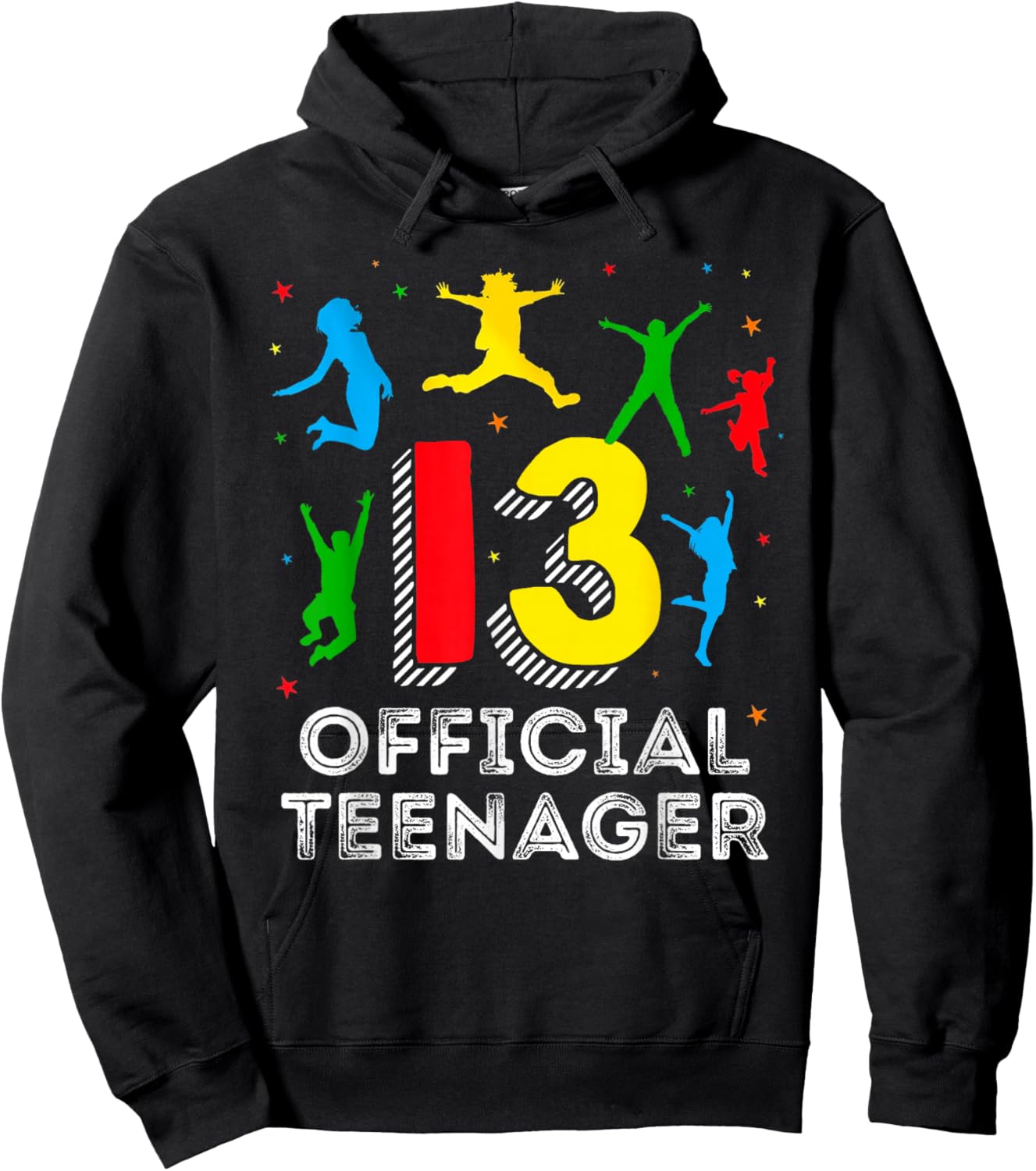 13th Birthday Shirt Official Teenager 13 Year Old Jumping Hoodie - Hoodie | Black