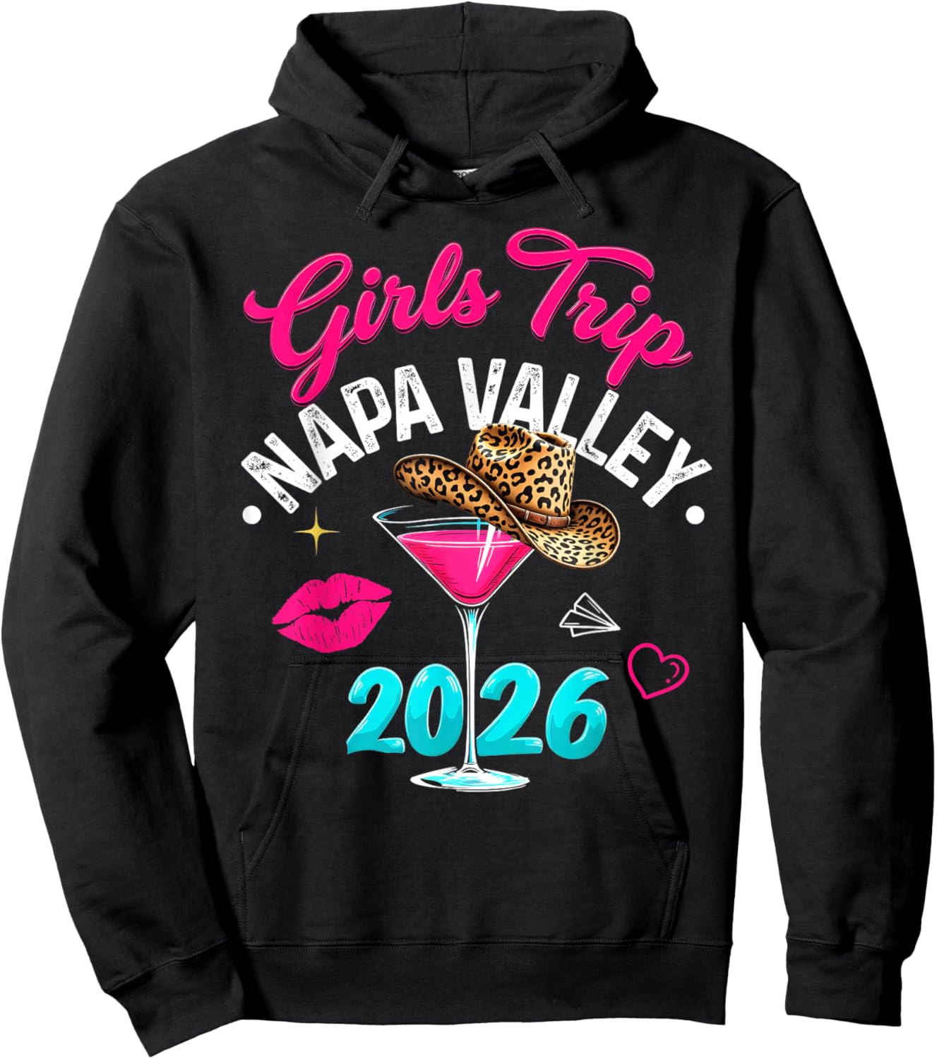 Girls Trip Napa Valley 2026 Weekend Vacation Birthday Squad Hoodie - Hoodie | Black
