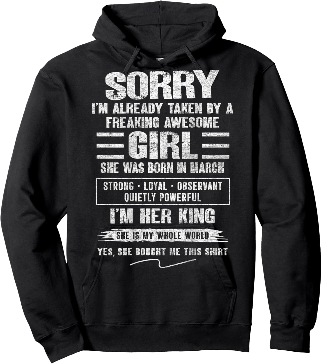 I'm Taken by Freaking Awesome Girl Born in March On Back Hoodie - Hoodie | Black