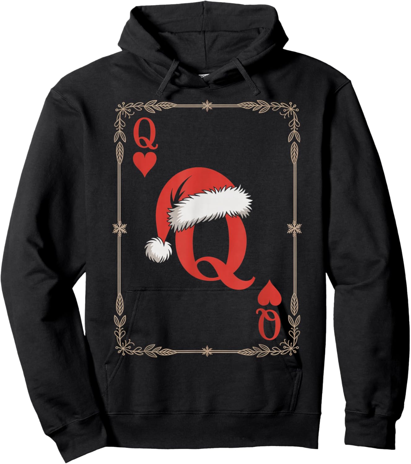 Queen of Hearts Christmas Costume - Playing Card Hoodie - Hoodie | Black