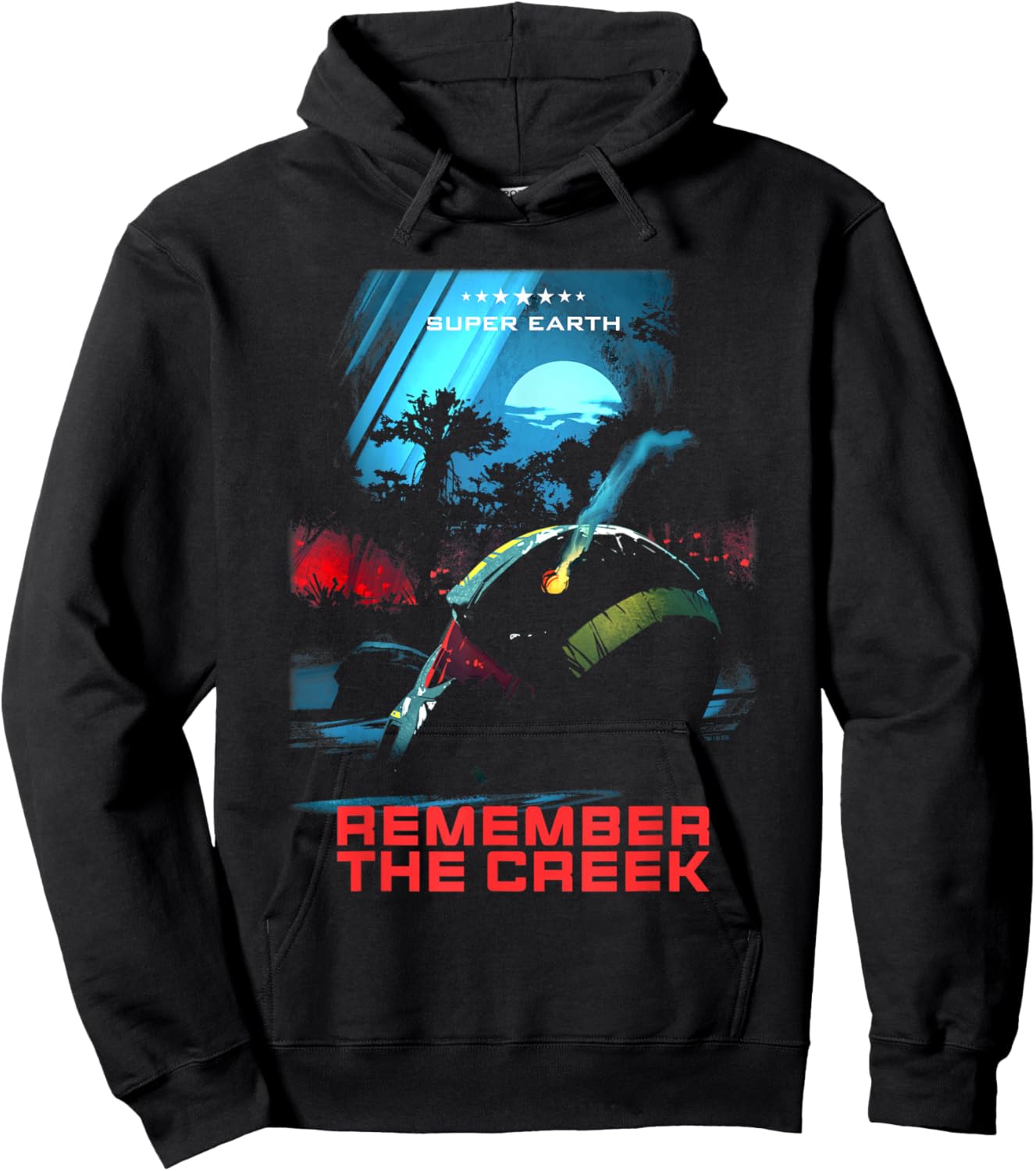 Helldivers 2 Remember The Creek Super Earth Video Game Hoodie - Hoodie | Black