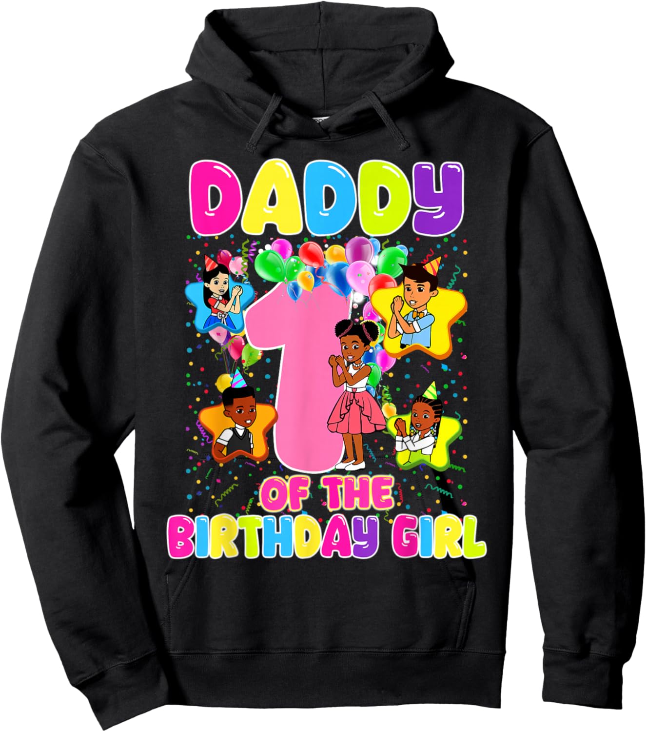 Daddy of Birthday Girl Gracie Birthday Doll Girl Party Gift Hoodie - Hoodie | Black