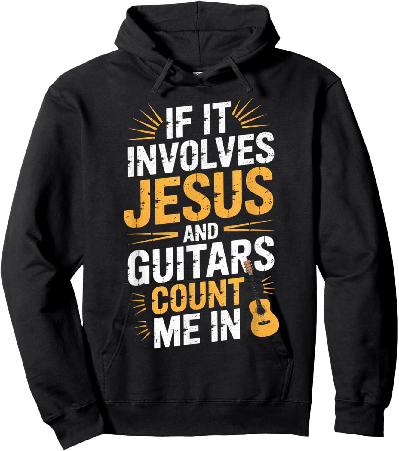 Christian Guitarist Jesus Church Worship Guitar Player Hoodie - Hoodie | Black