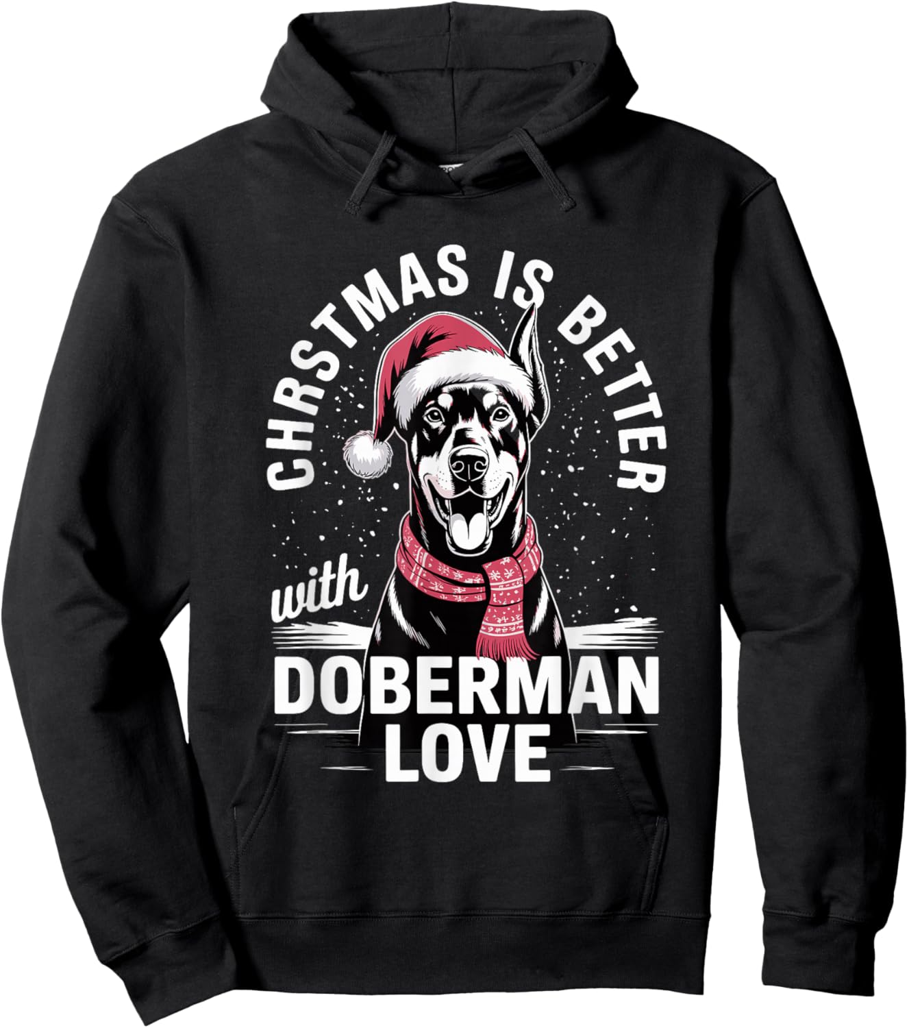 Cute Xmas Christmas is Better with Doberman Pinscher Love Hoodie - Hoodie | Black