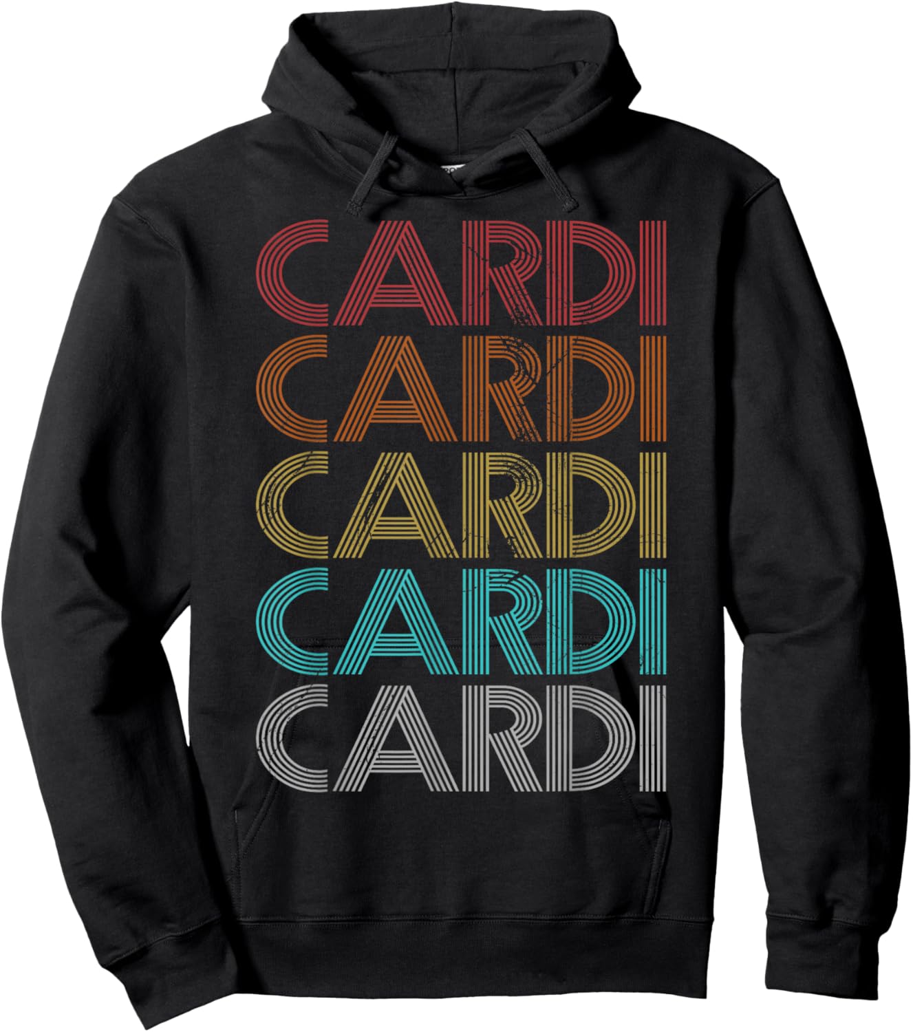 Retro Vintage Cardi Hoodie - Hoodie | Black